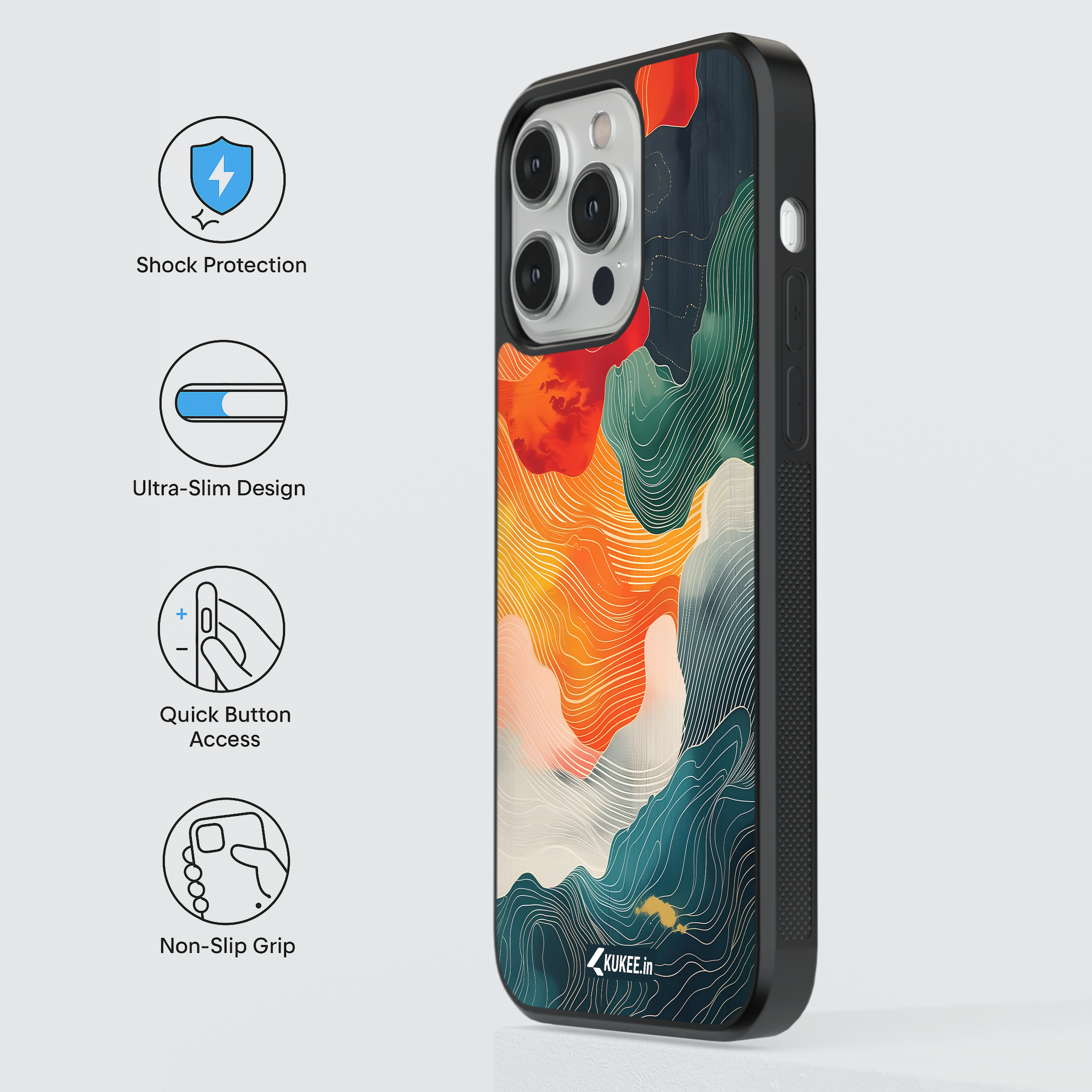 Vibrant Abstract Line Art Mobile Case - Colorful Flowing Design