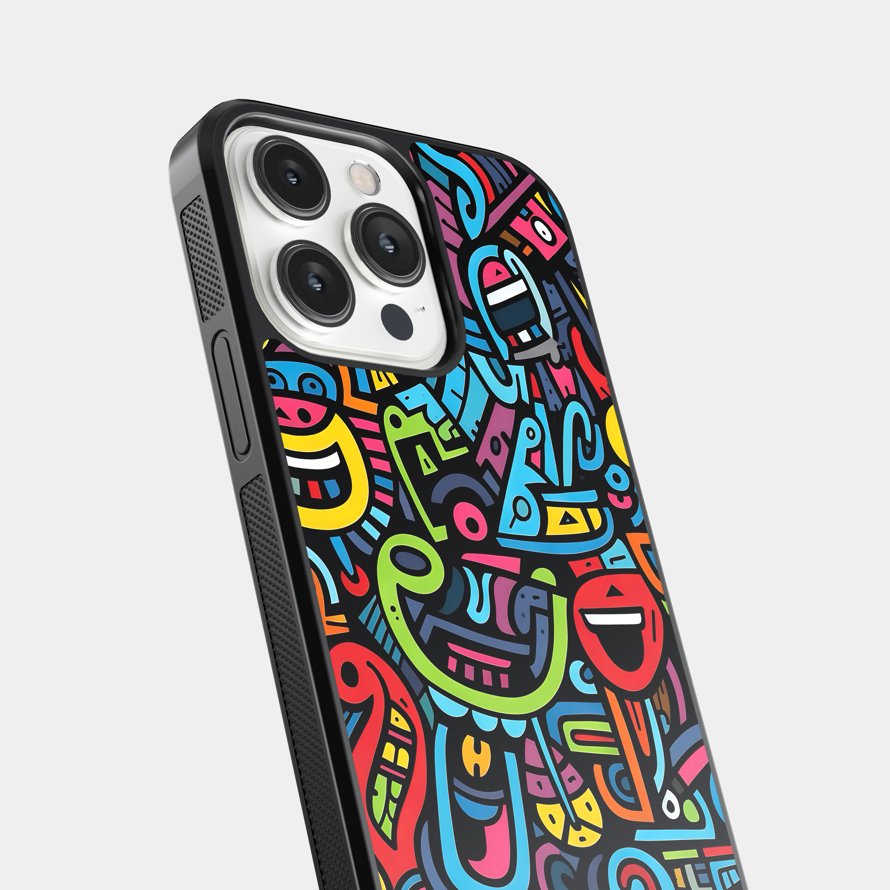 Bright Abstract Mobile Cover - Multi-Colored Cartoon Style