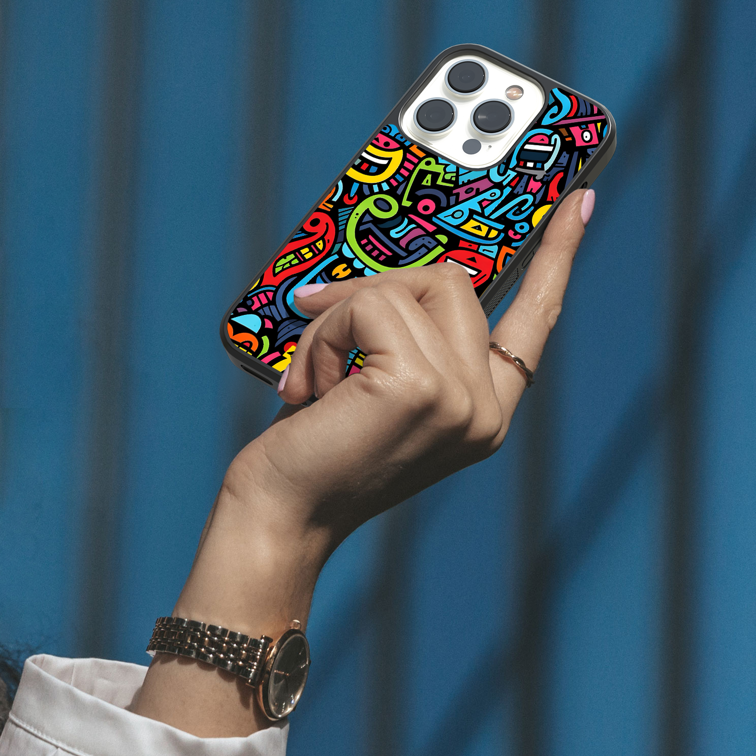 Bright Abstract Mobile Cover - Multi-Colored Cartoon Style