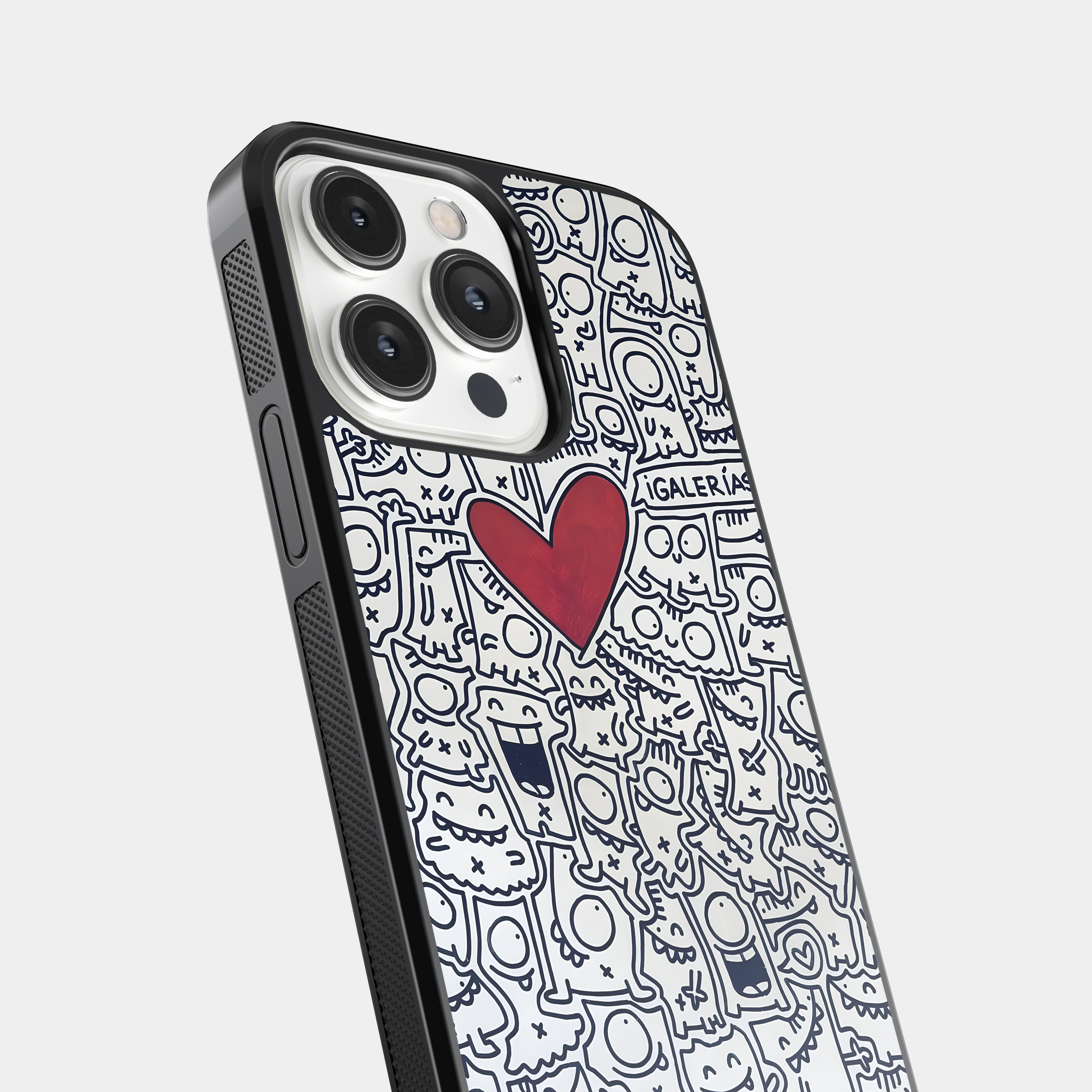 Funky Doodle Mobile Cover - Urban Art with Love Heart