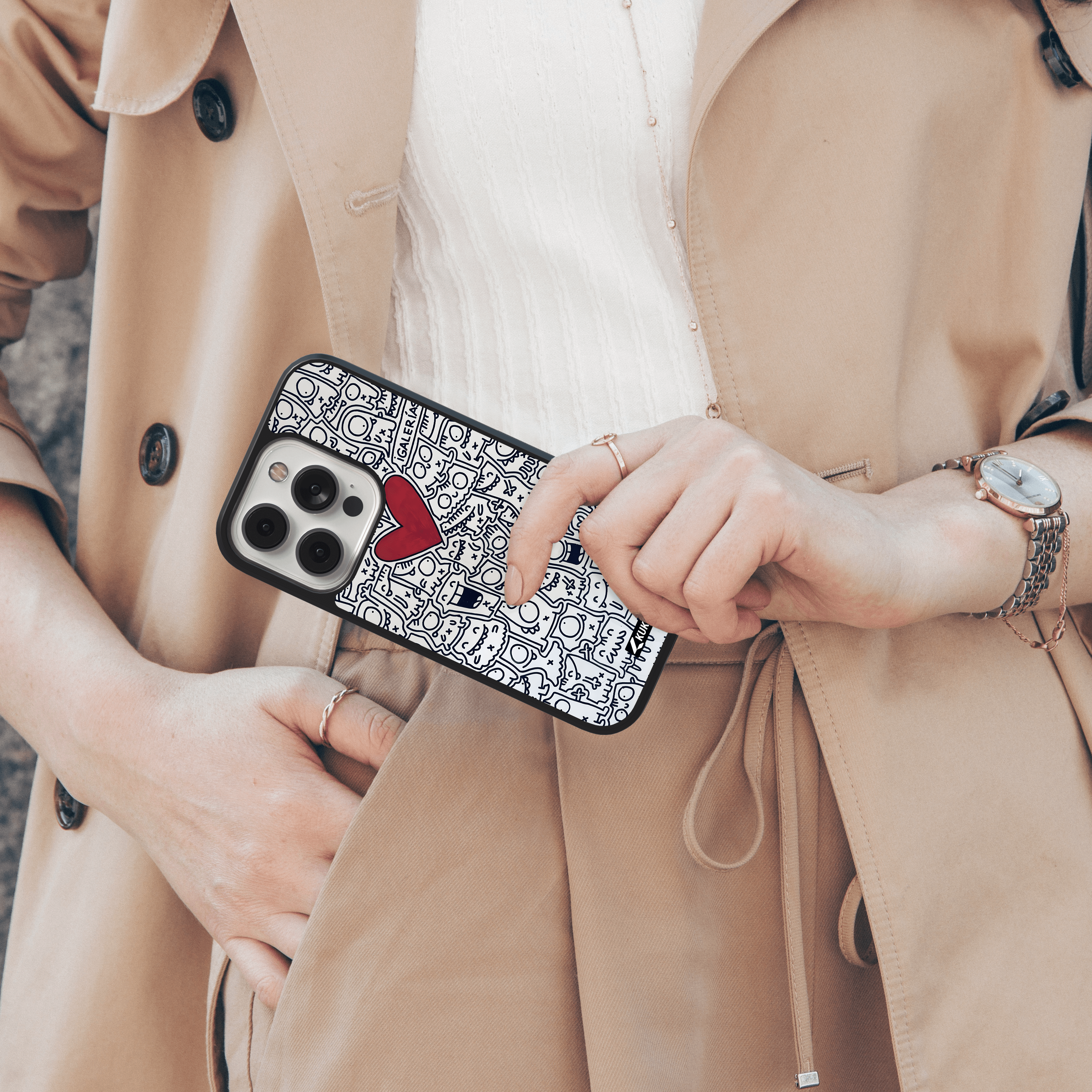 Funky Doodle Mobile Cover - Urban Art with Love Heart