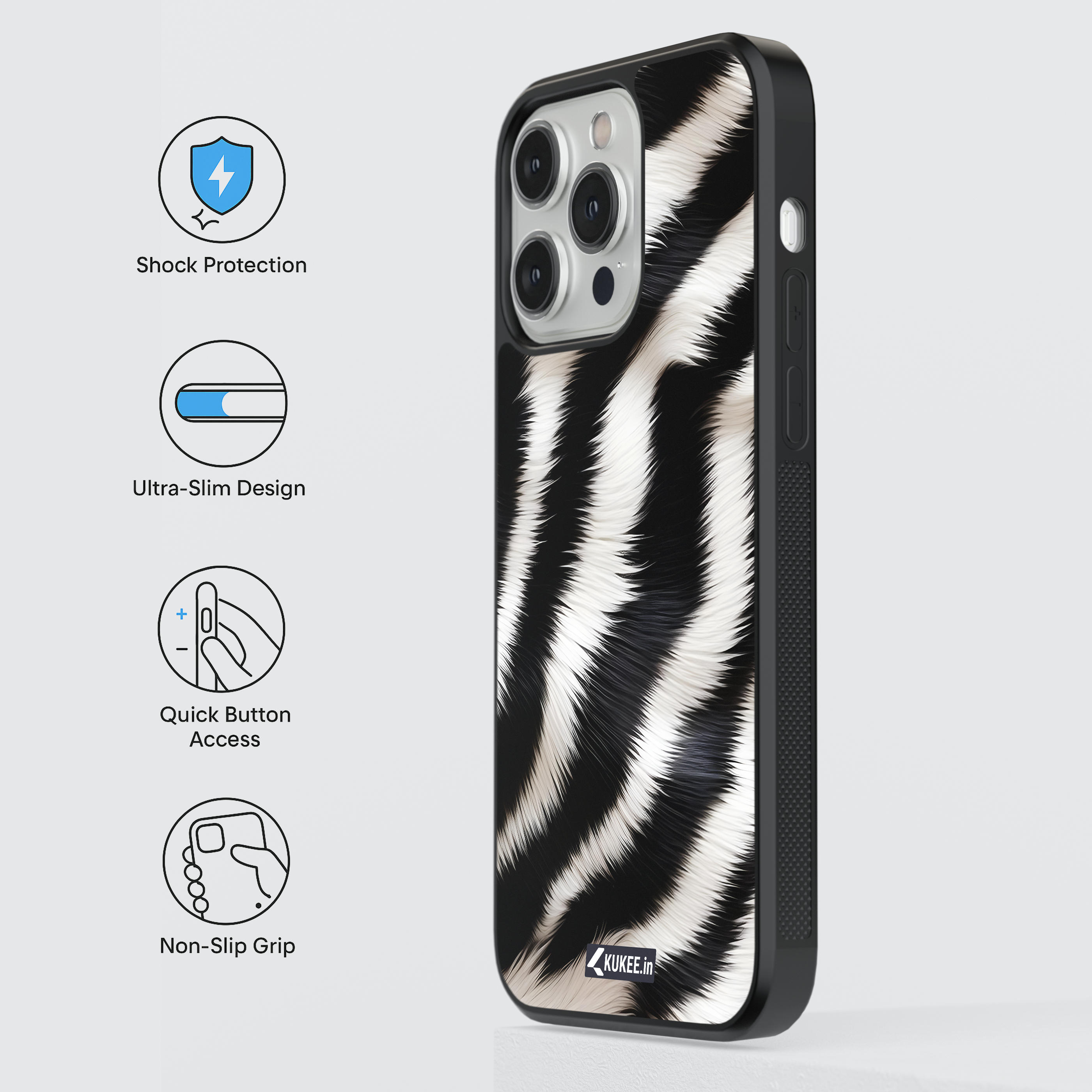 Classic Zebra Print Mobile Case - Bold Black and White Stripes