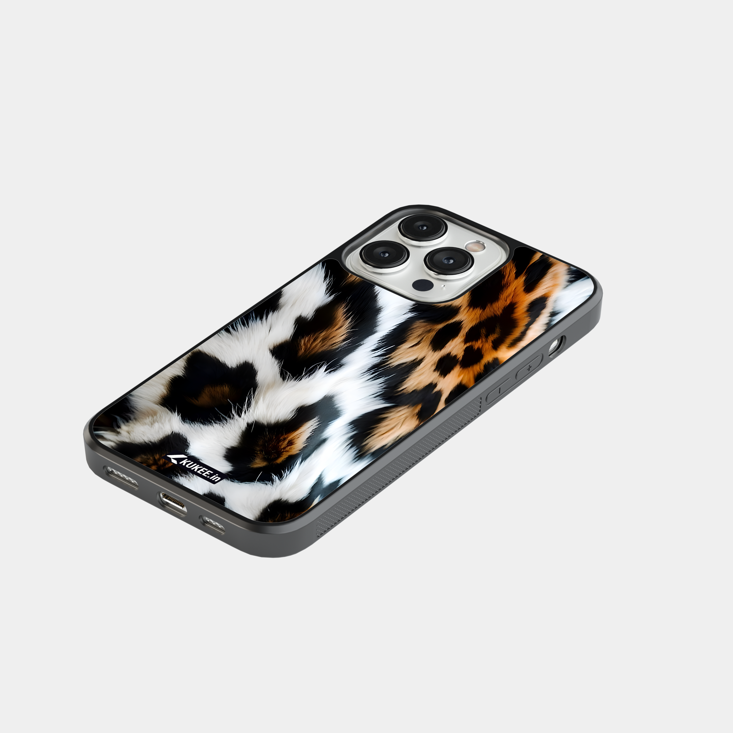Black Brown White Leopard Print Mobile Case - Exotic Animal Design