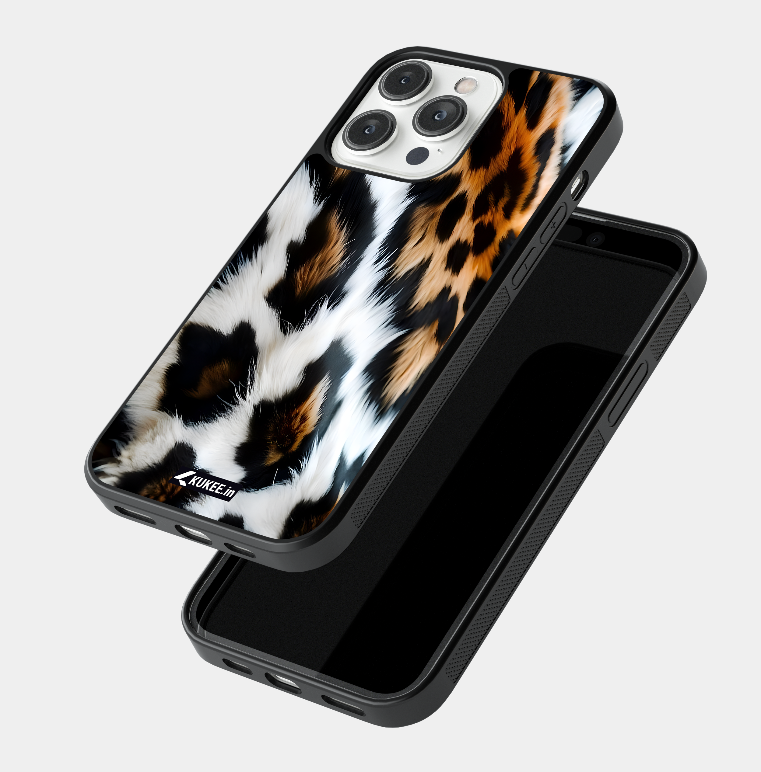 Black Brown White Leopard Print Mobile Case - Exotic Animal Design