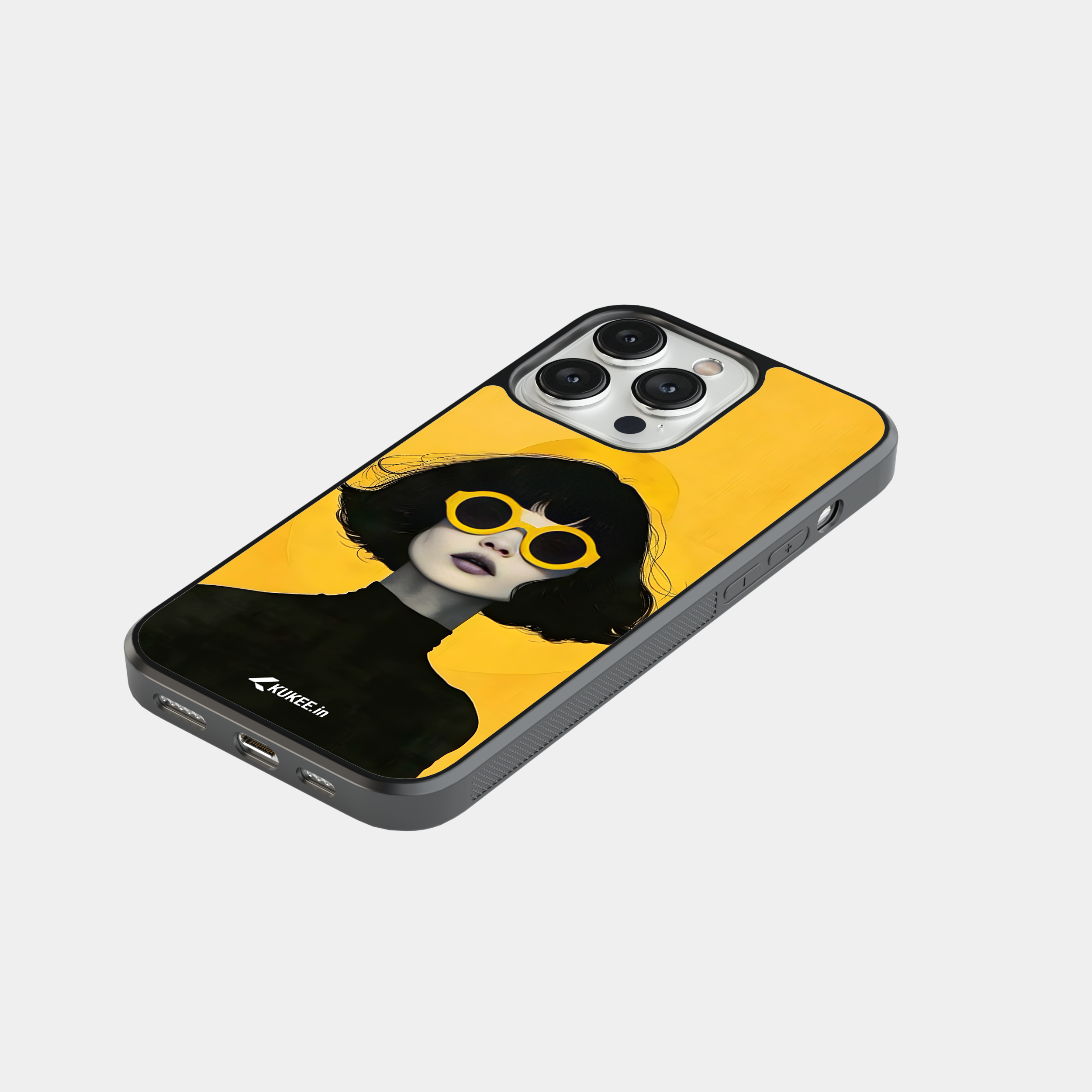 Stylish Woman with Yellow Sunglasses Mobile Case - Retro Fashion Art