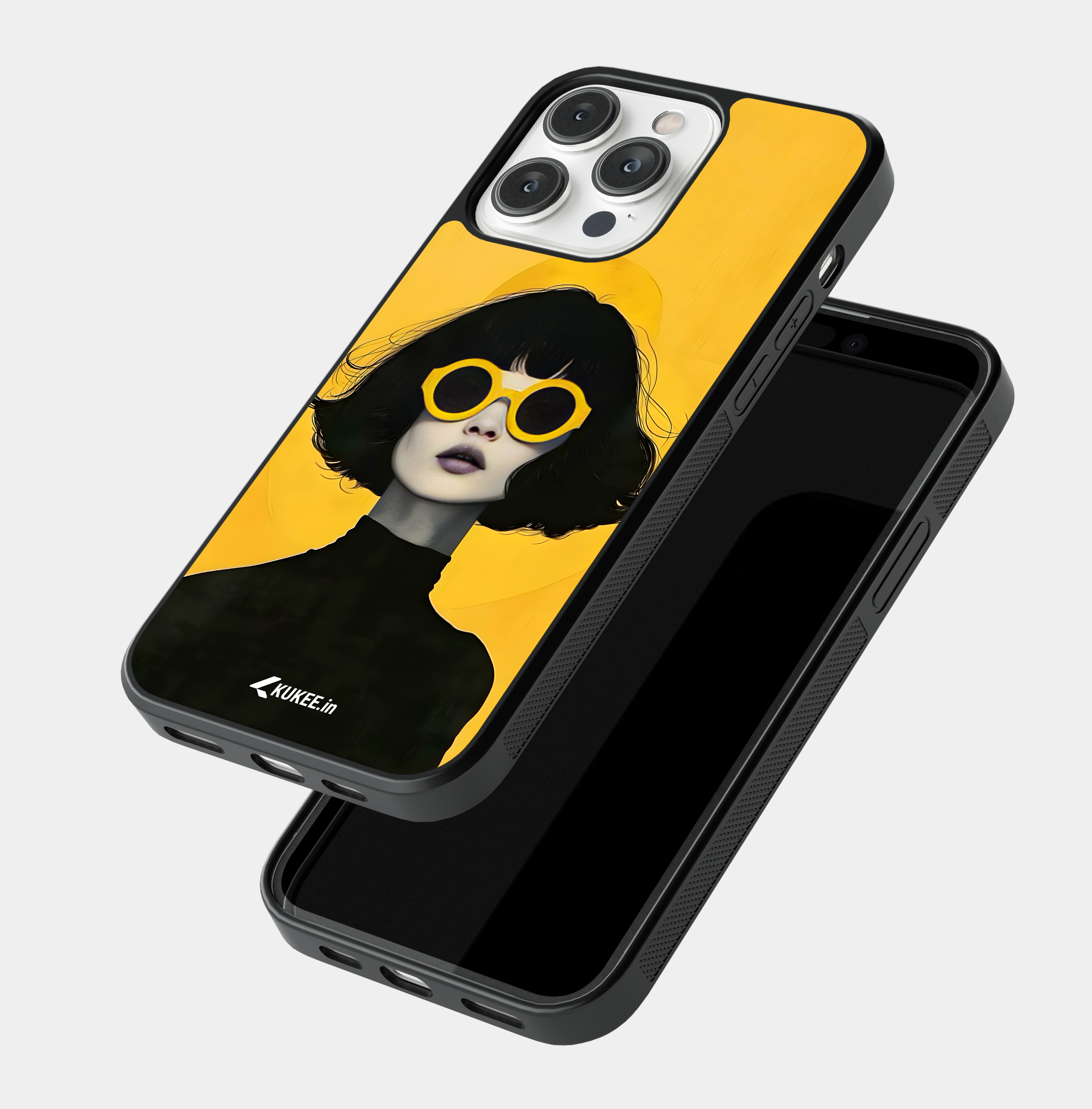 Stylish Woman with Yellow Sunglasses Mobile Case - Retro Fashion Art