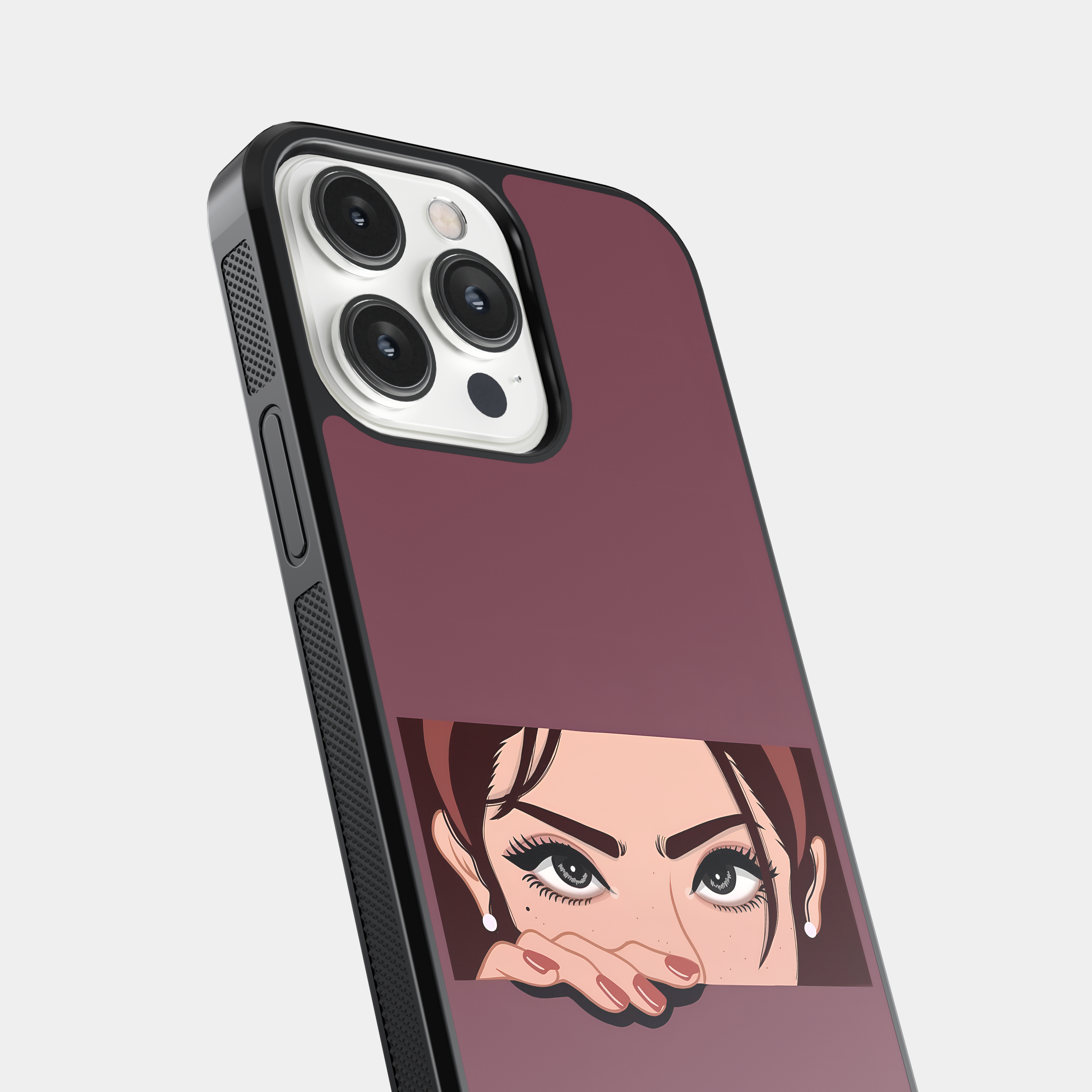 Woman's Eyes and Hand Mobile Case - Minimalist Cartoon