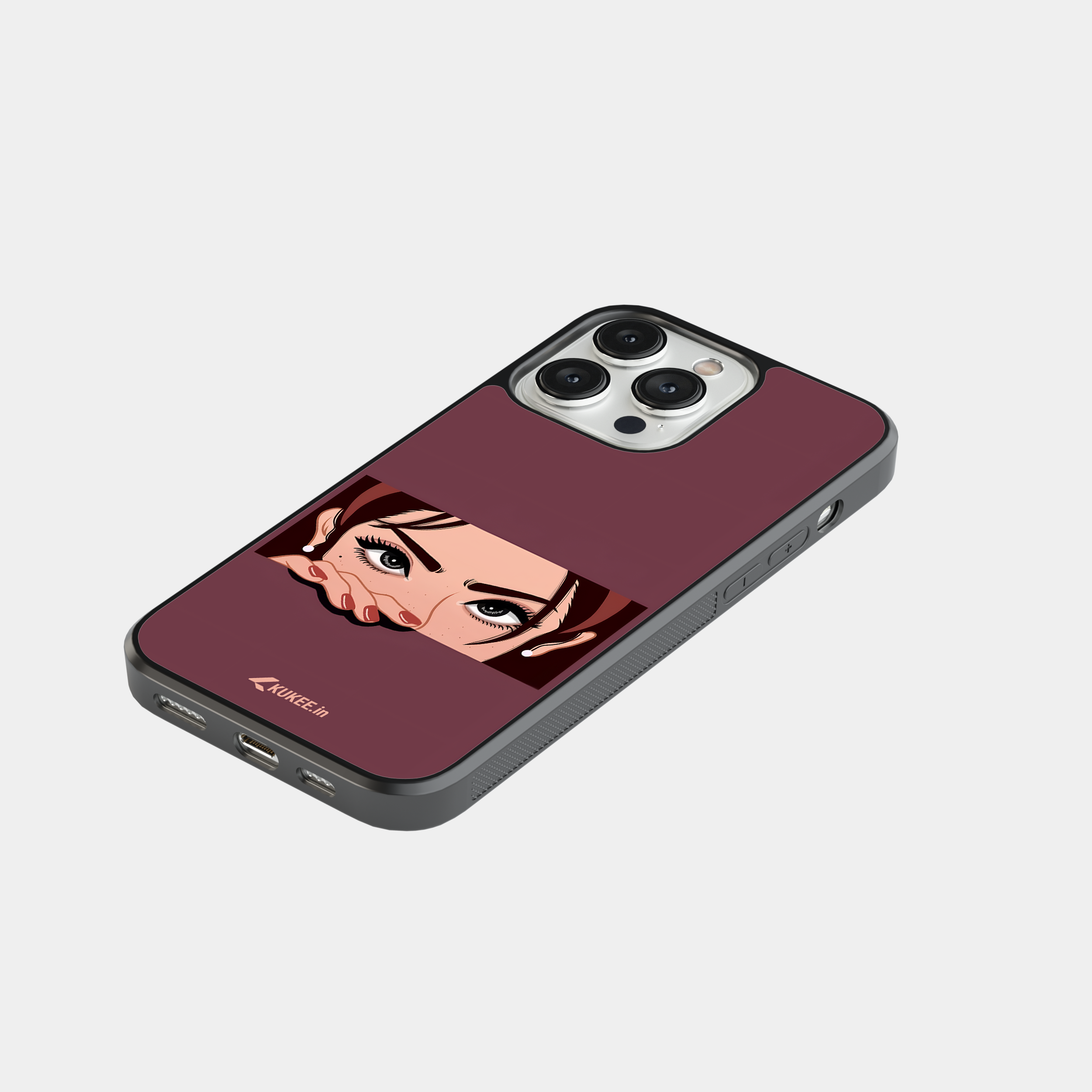 Woman's Eyes and Hand Mobile Case - Minimalist Cartoon