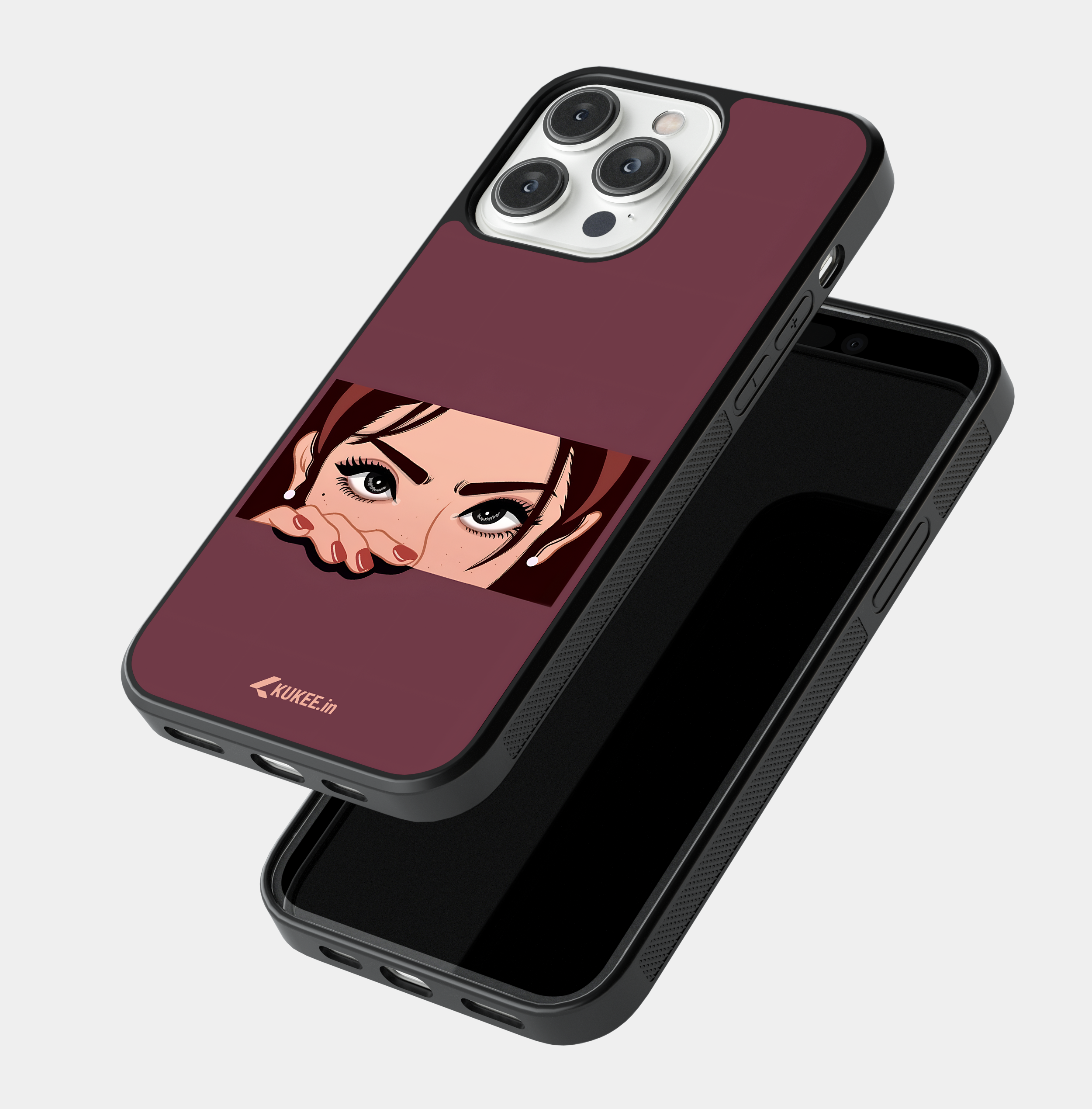 Woman's Eyes and Hand Mobile Case - Minimalist Cartoon