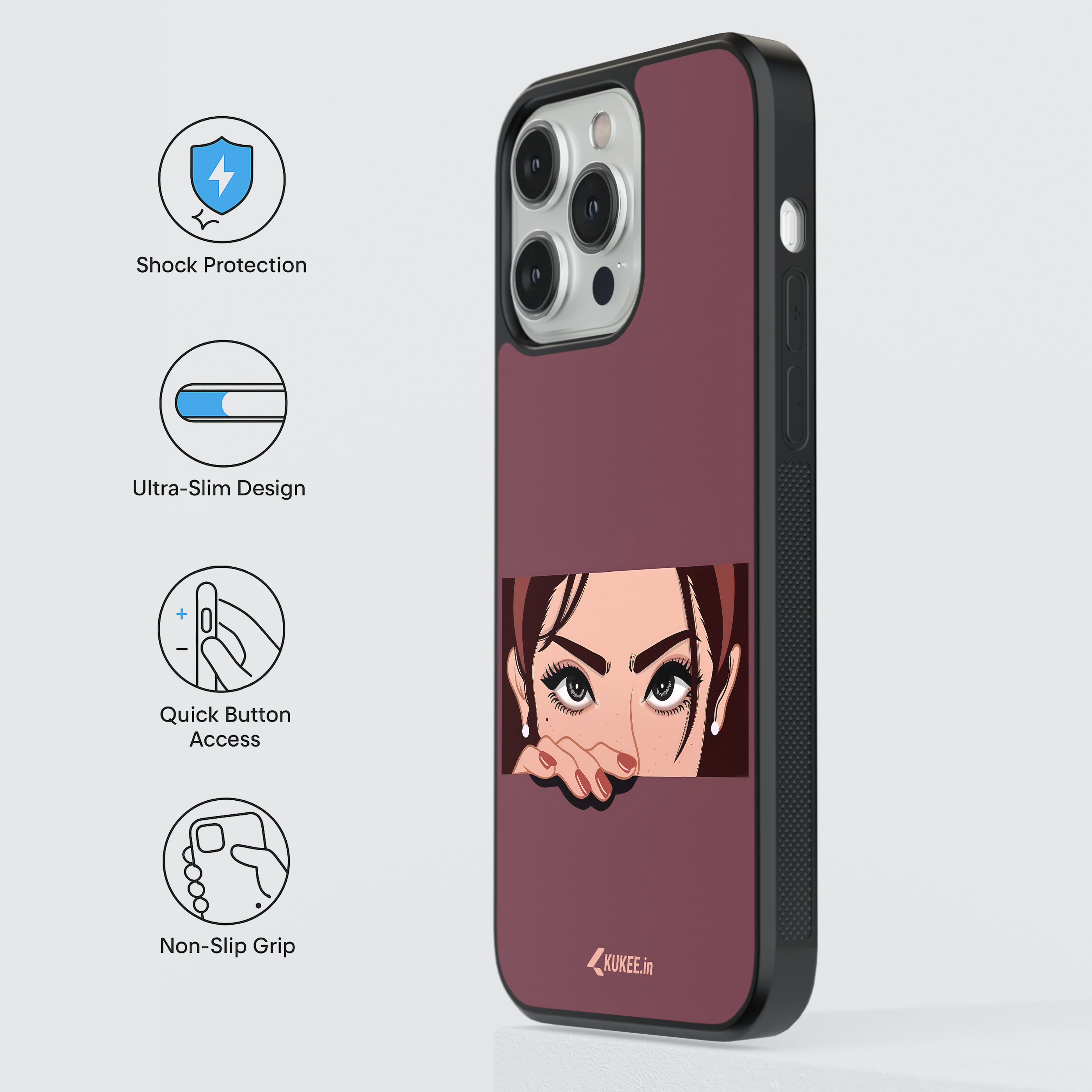 Woman's Eyes and Hand Mobile Case - Minimalist Cartoon