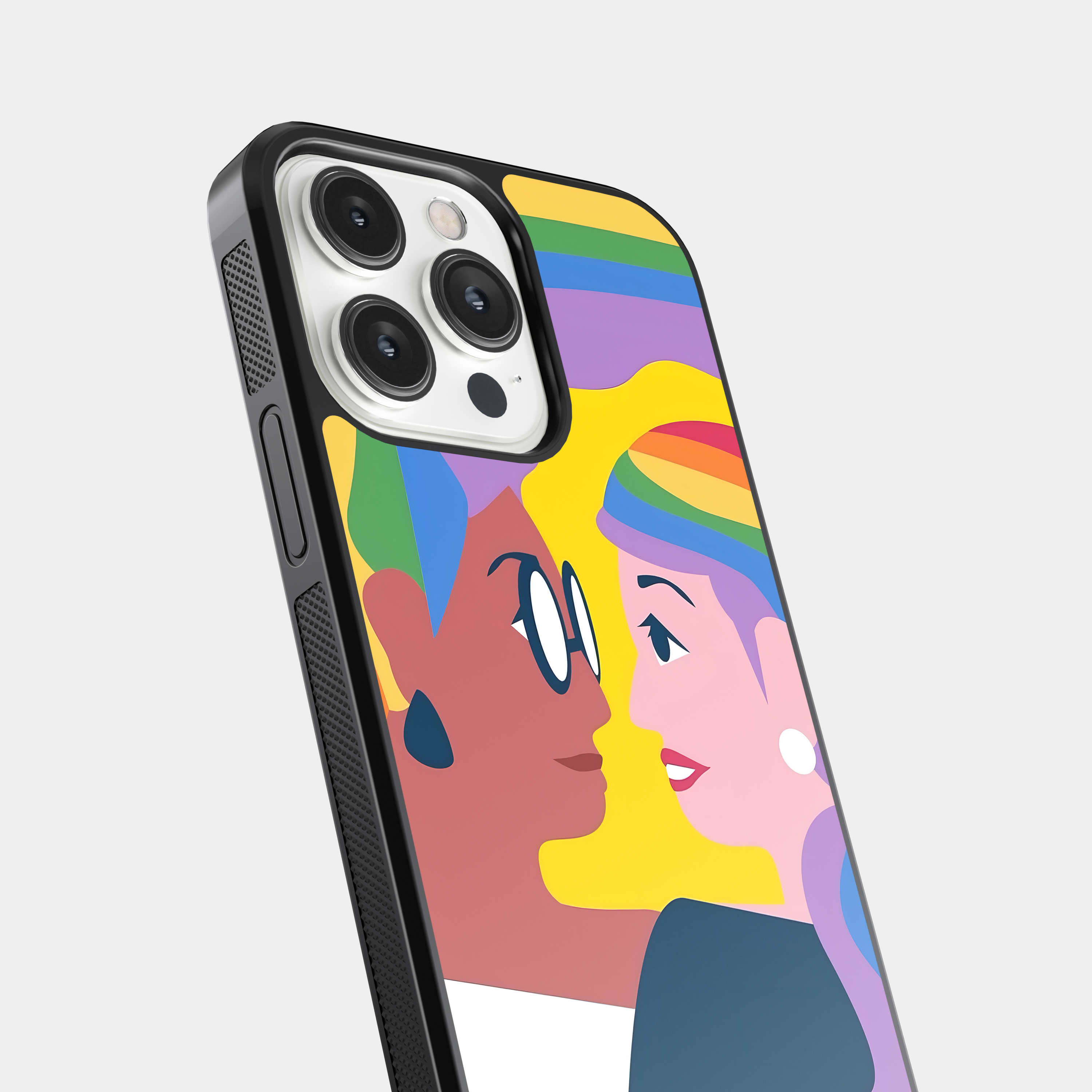 Rainbow Hair Pride Couple Mobile Cover - Equality and Inclusion