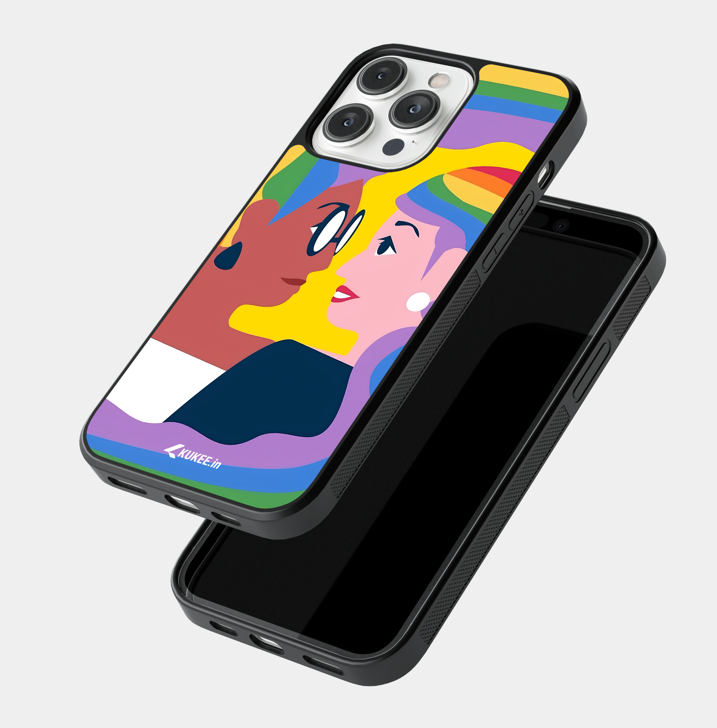 Rainbow Hair Pride Couple Mobile Cover - Equality and Inclusion