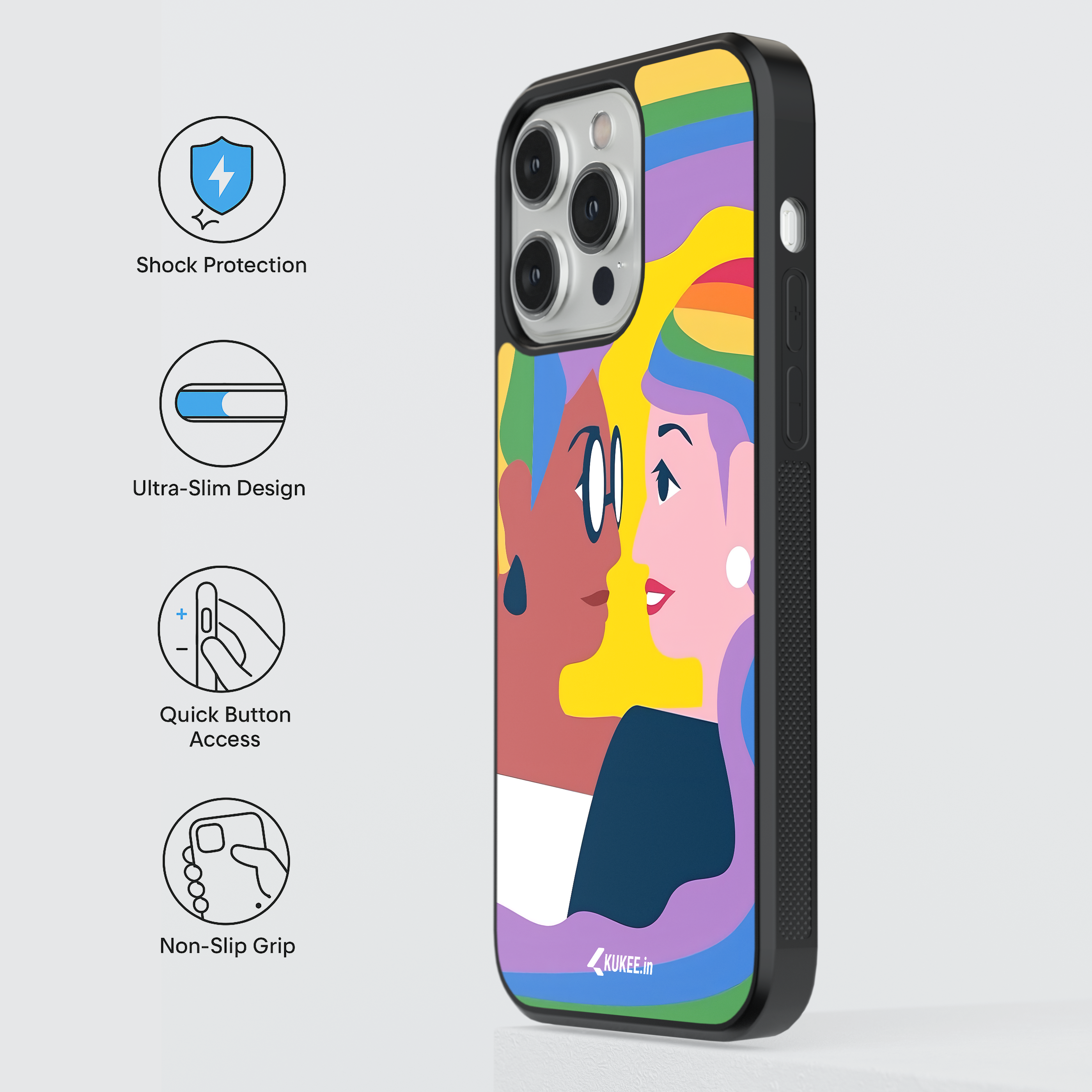 Rainbow Hair Pride Couple Mobile Cover - Equality and Inclusion