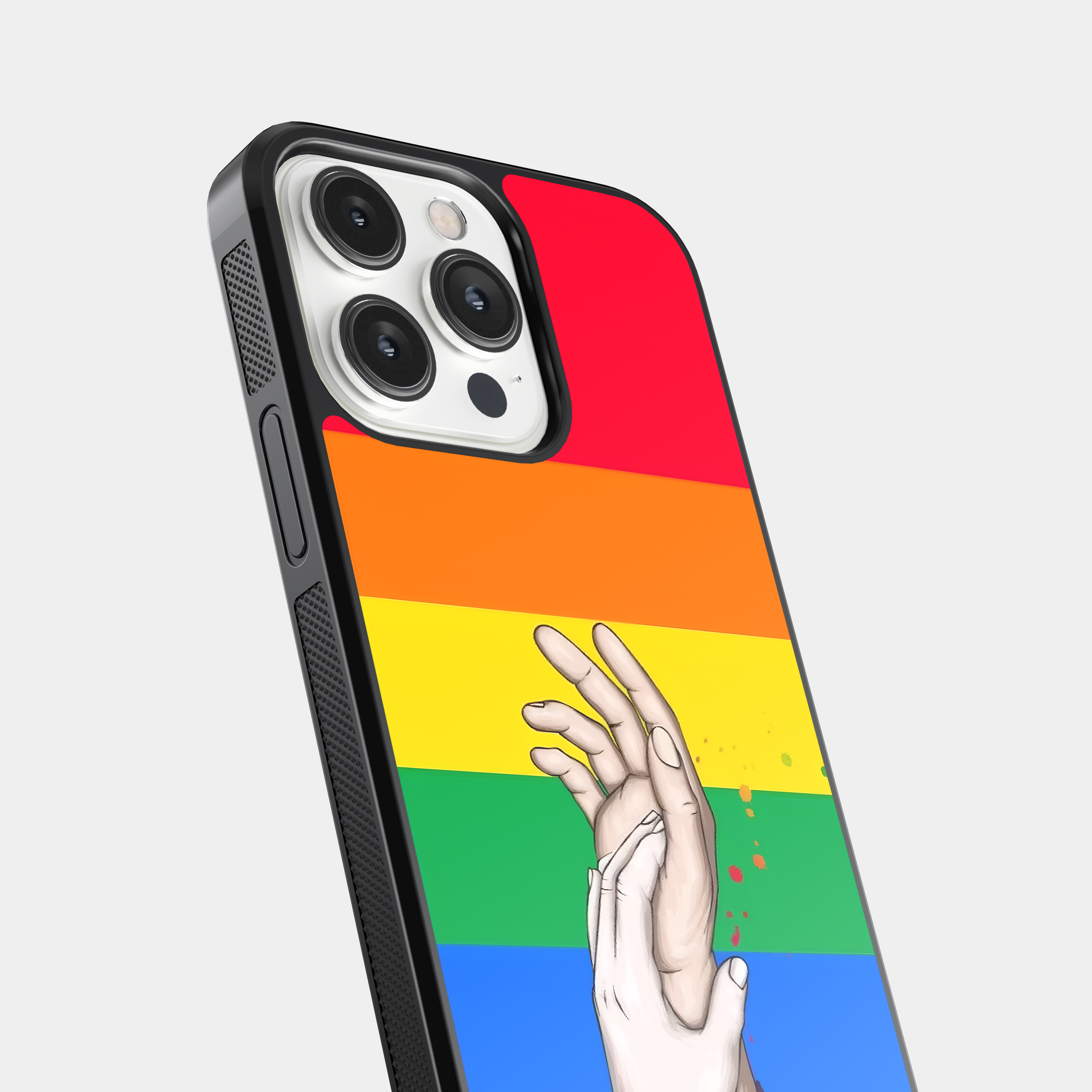 Rainbow Holding Hands - Intertwined Hands Rainbow Pride Mobile Case