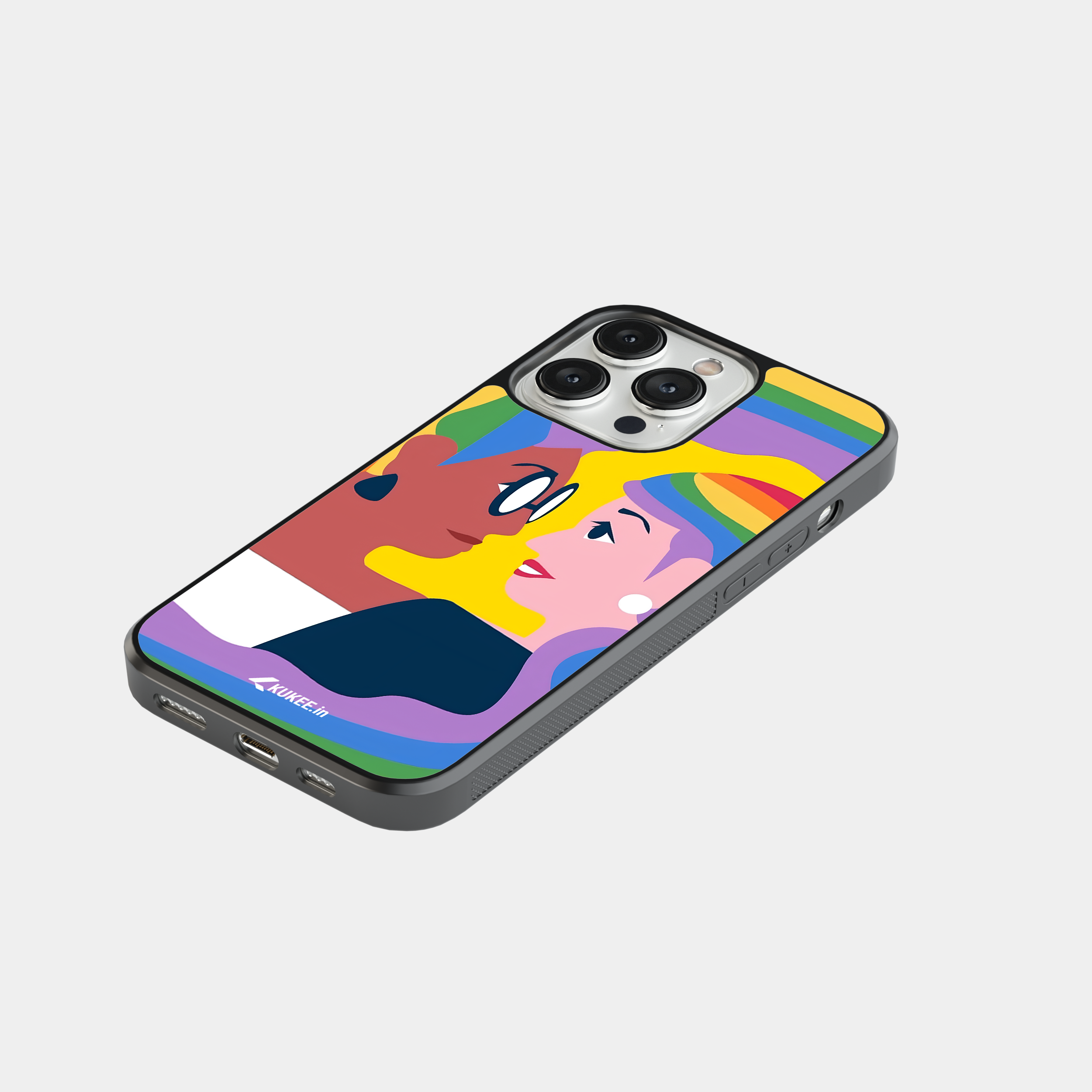 Rainbow Hair Pride Couple Mobile Cover - Equality and Inclusion