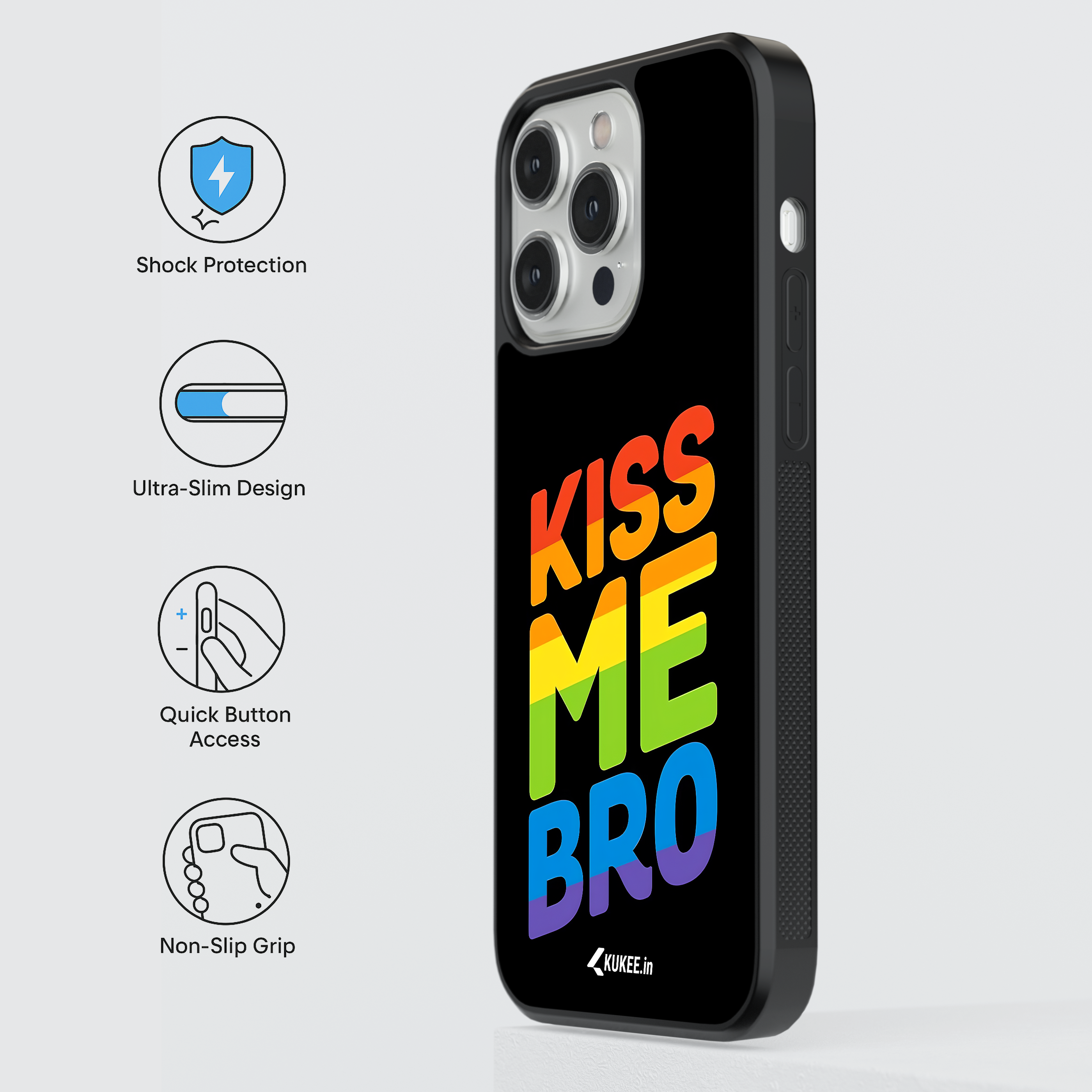 Kiss Me Bro - Bold Rainbow Statement Mobile Cover