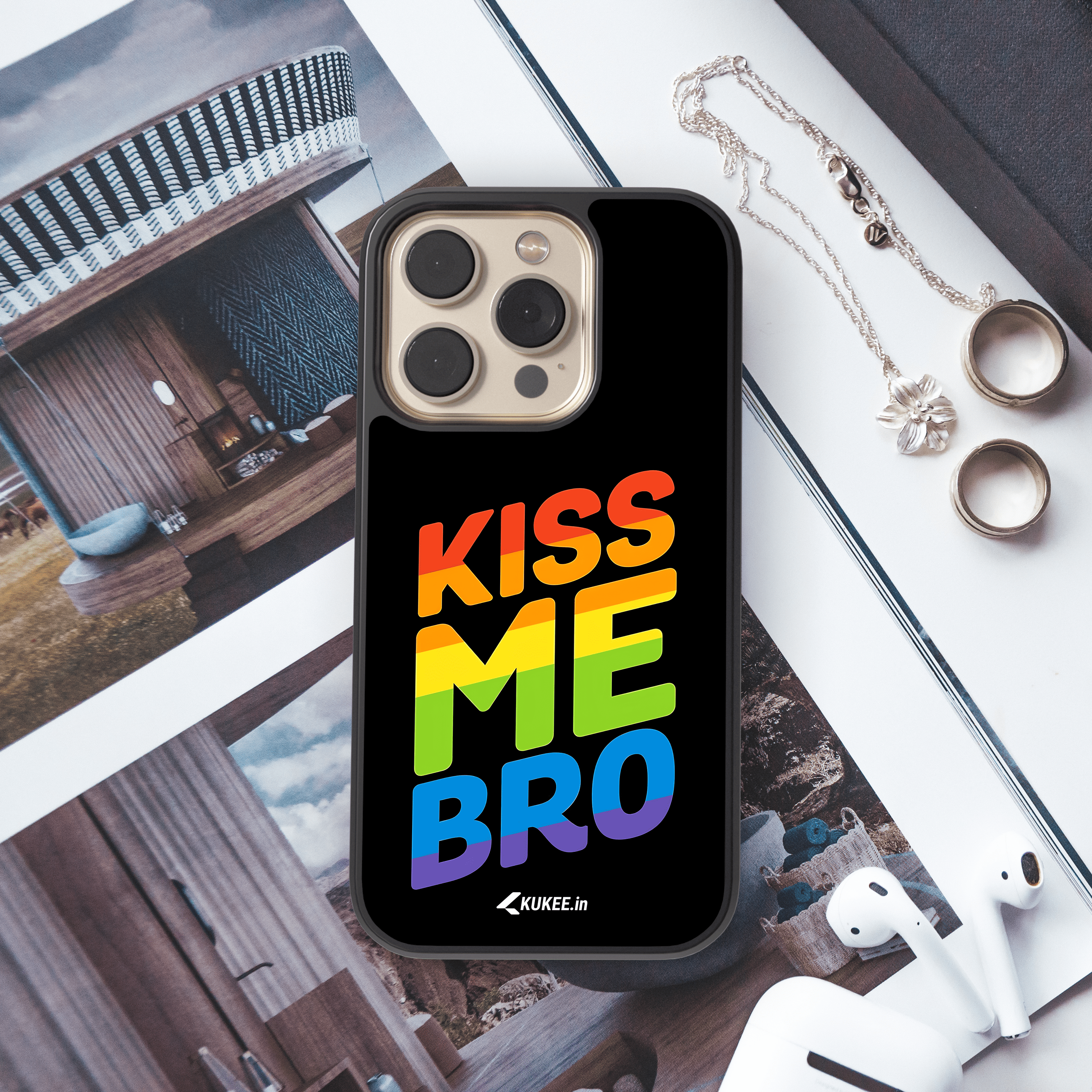 Kiss Me Bro - Bold Rainbow Statement Mobile Cover