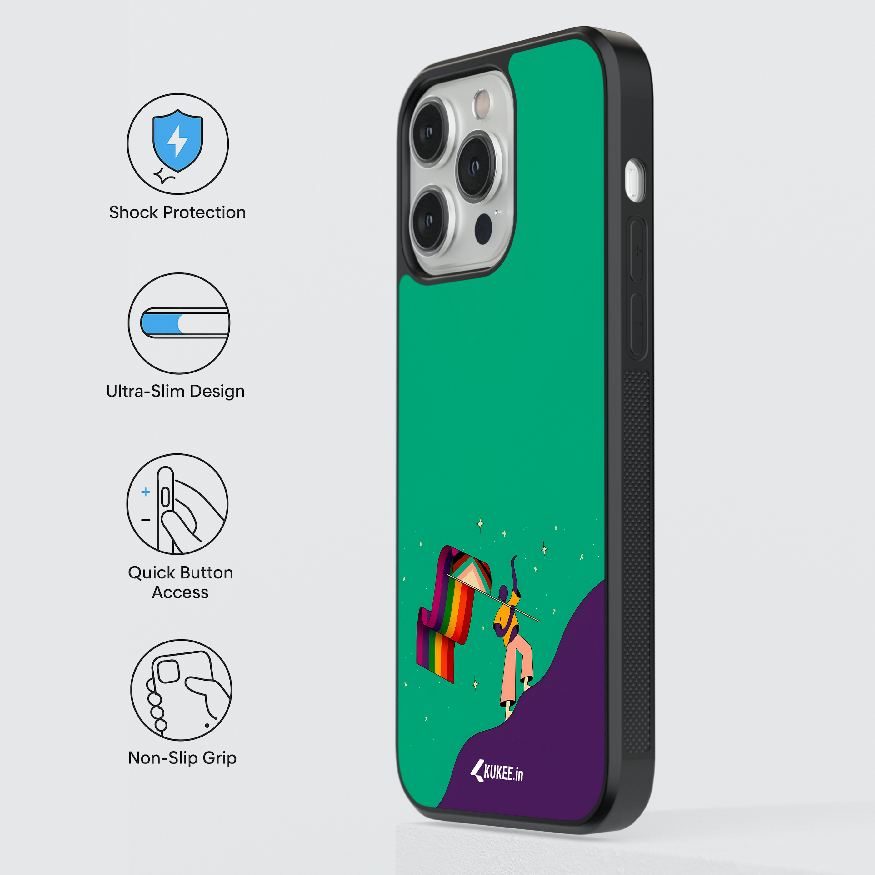 Equality and Progress Rainbow Flag Mobile Cover - LGBTQ