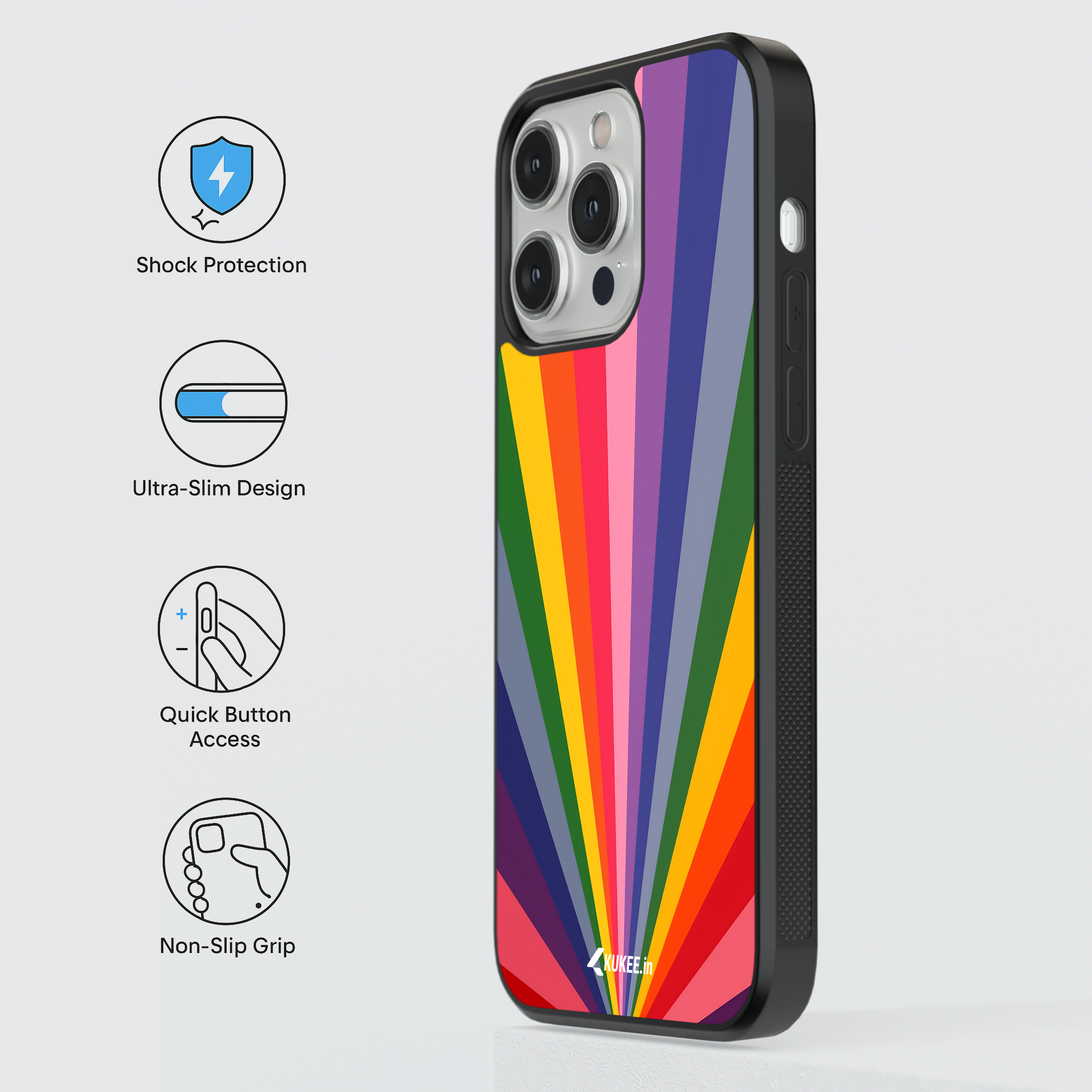 Radiating Rainbow Pride Mobile Case - LGBTQ+ Spectrum
