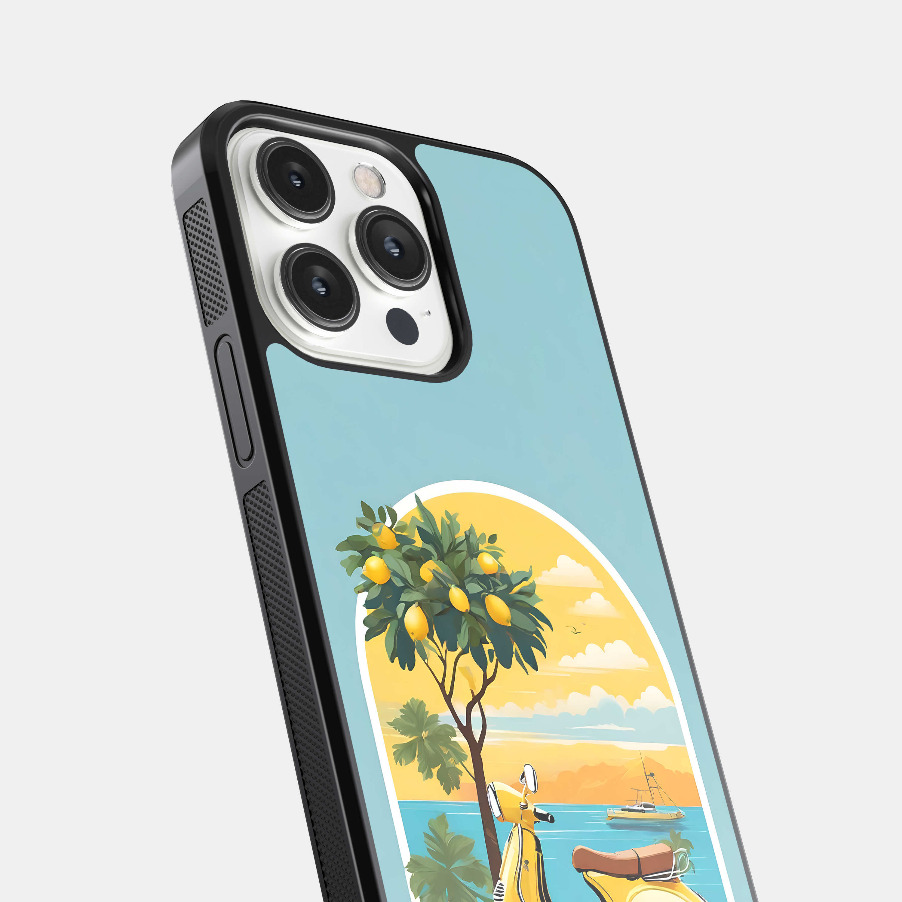 Vintage Vespa Mobile Cover with Lemon Tree Scene