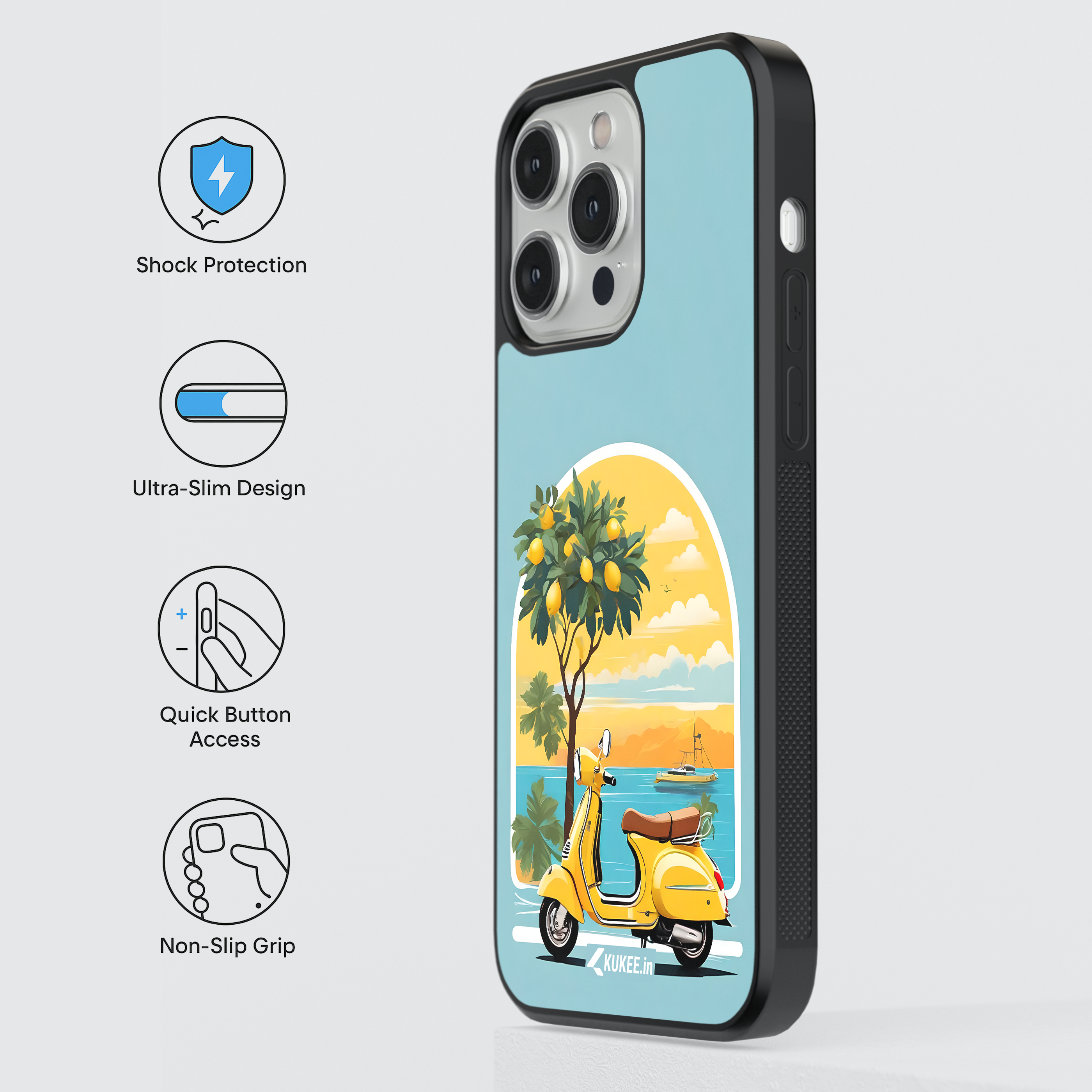 Vintage Vespa Mobile Cover with Lemon Tree Scene