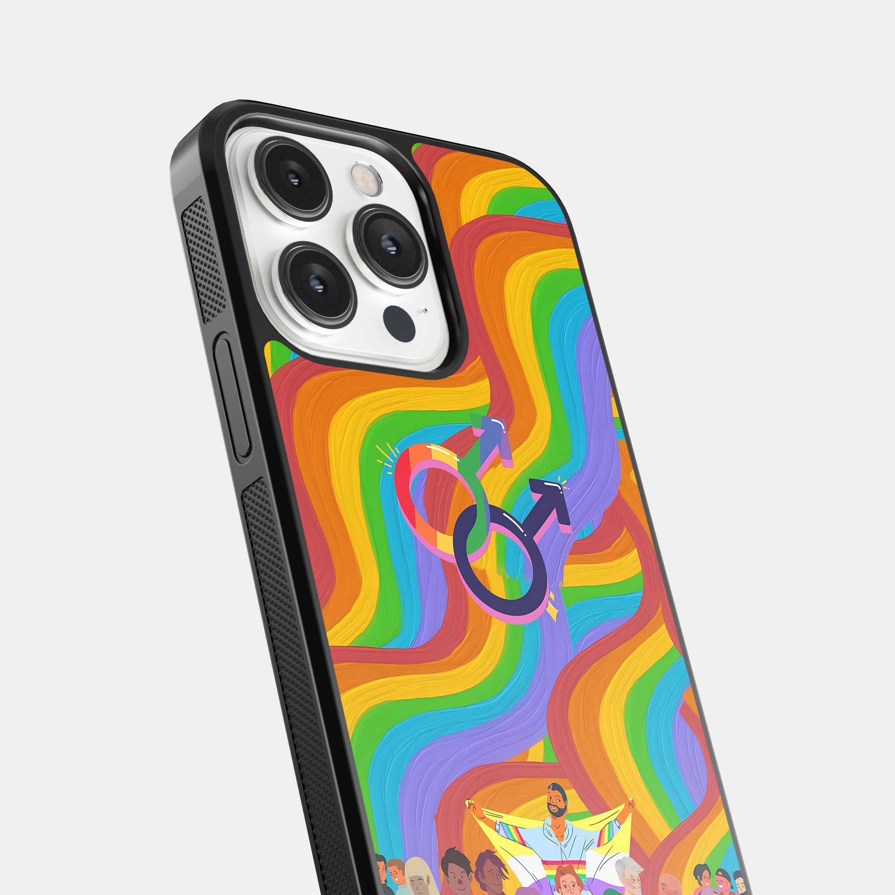 Rainbow Waves Pride Mobile Case - LGBTQ+ Equality