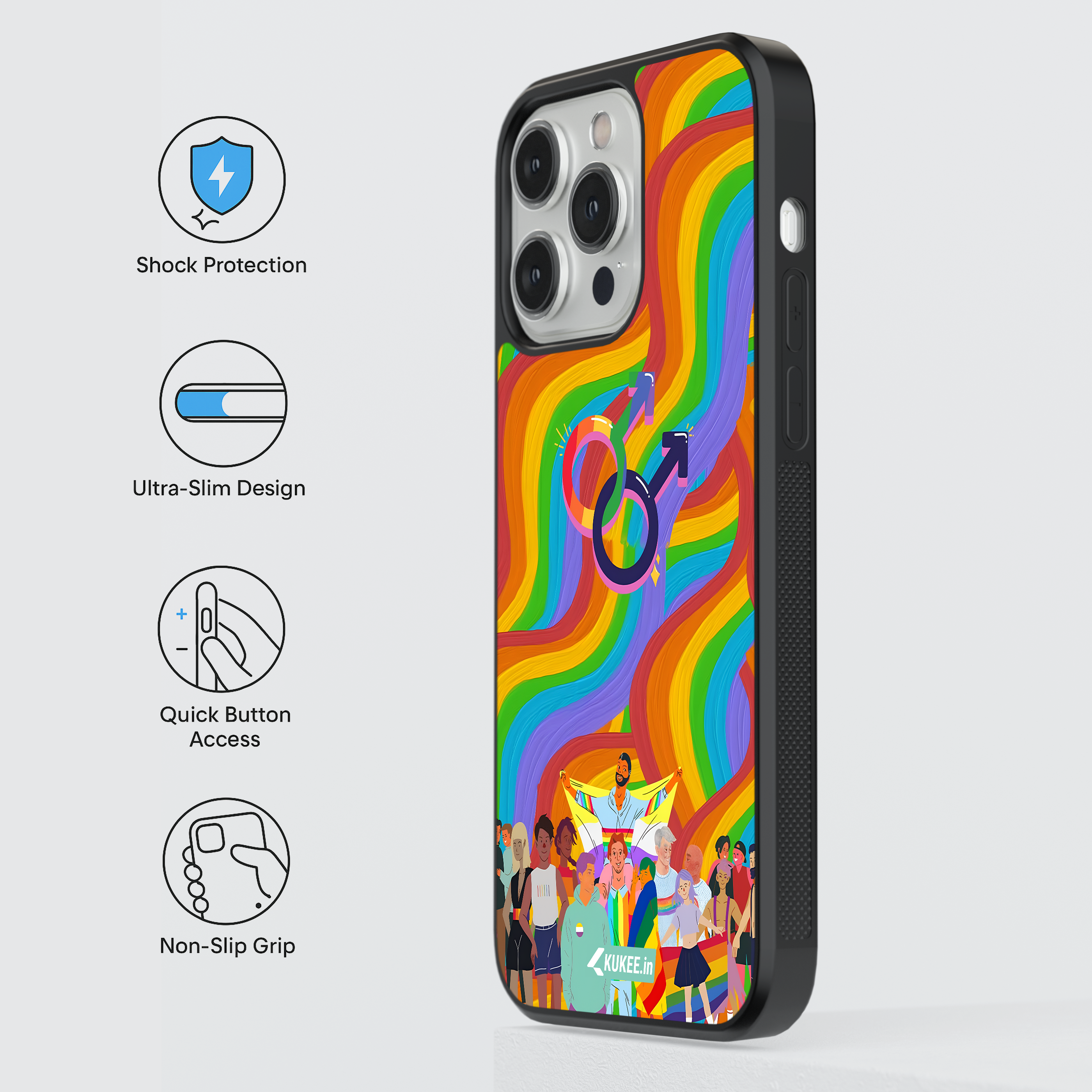Rainbow Waves Pride Mobile Case - LGBTQ+ Equality