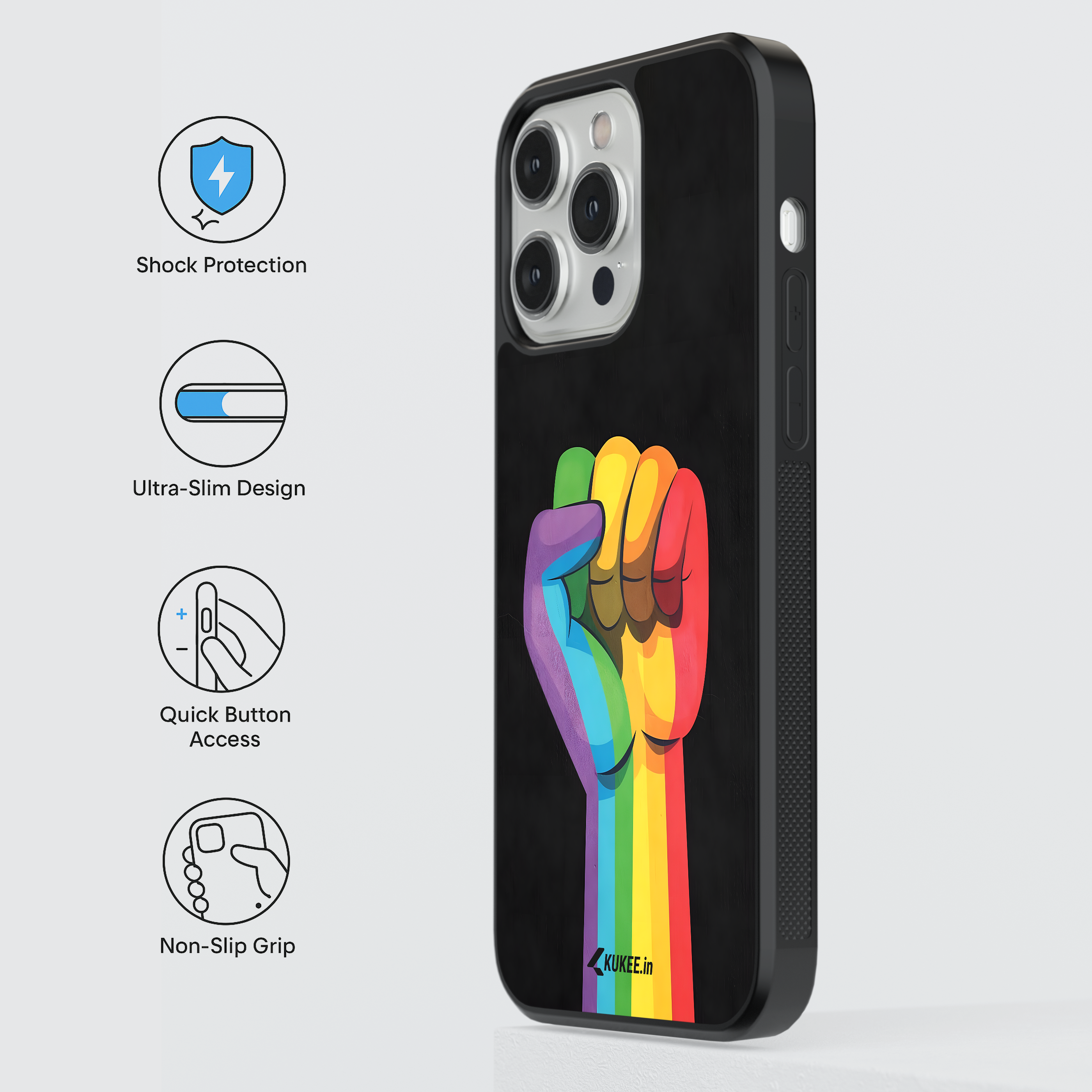 Rainbow Fist Pride Mobile Case - LGBTQ+ Rights Symbol