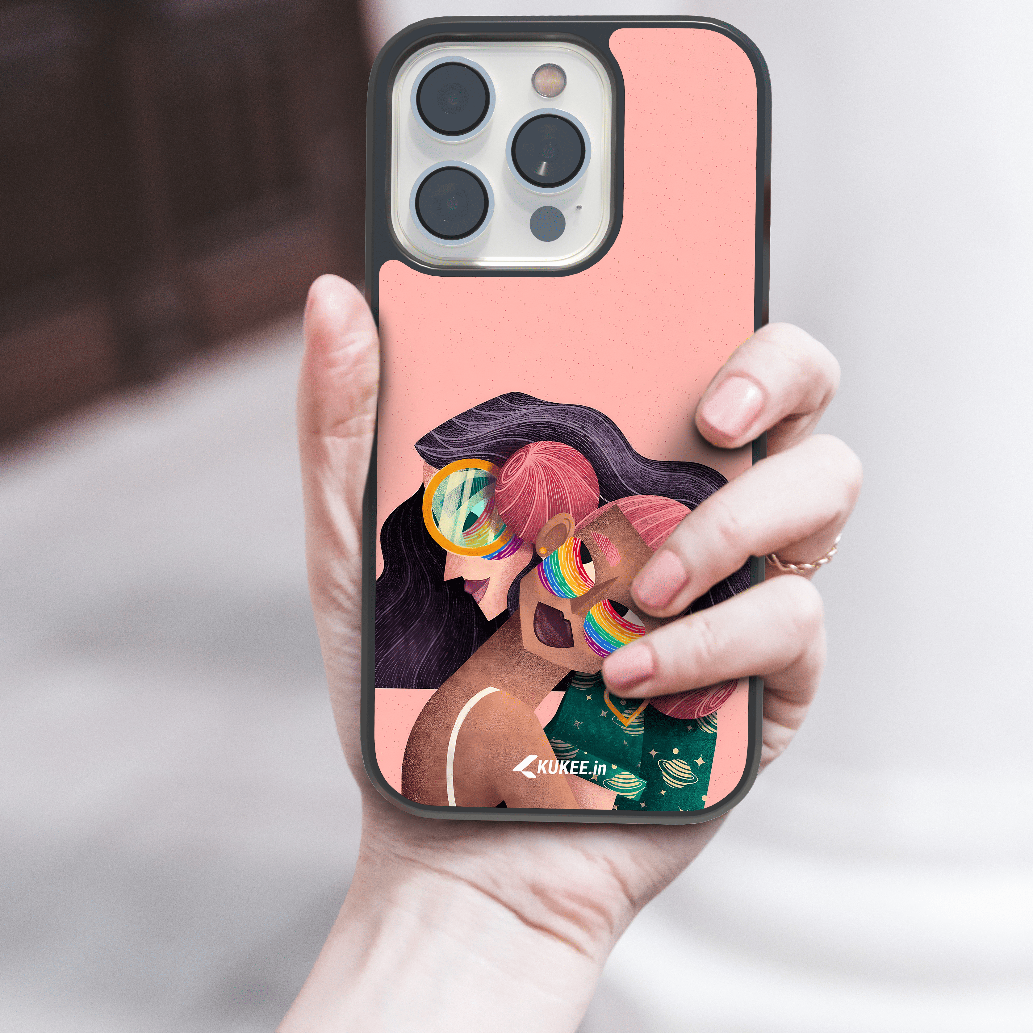Embracing Rainbow Pride Mobile Case - LGBTQ+ Love