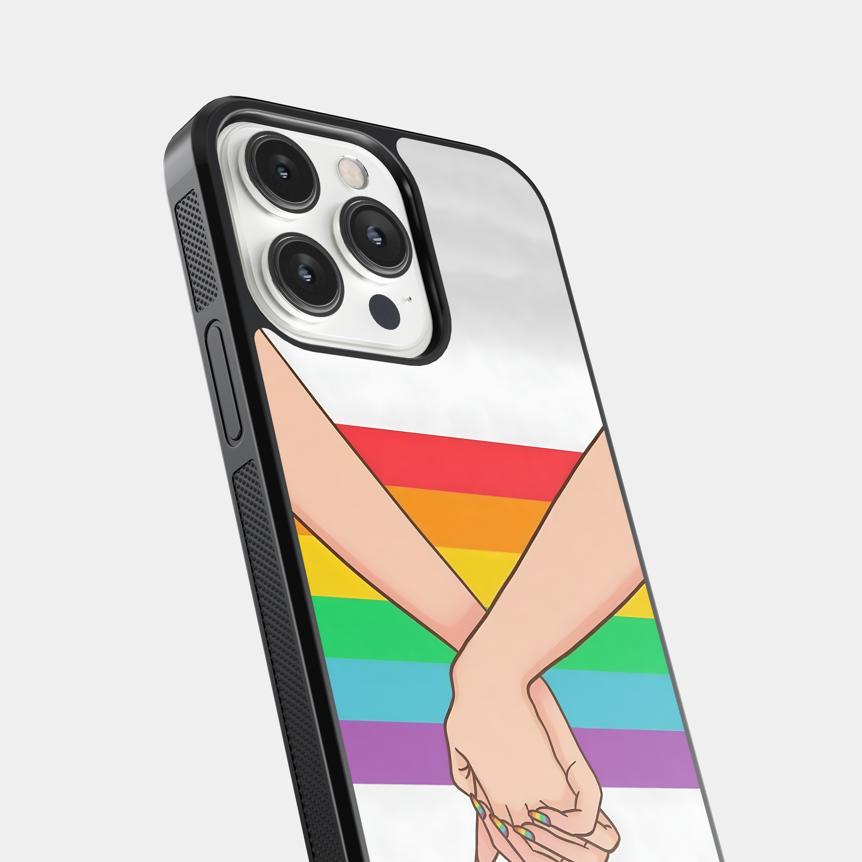 Holding Hands Rainbow Pride Mobile Case - Love and Connection