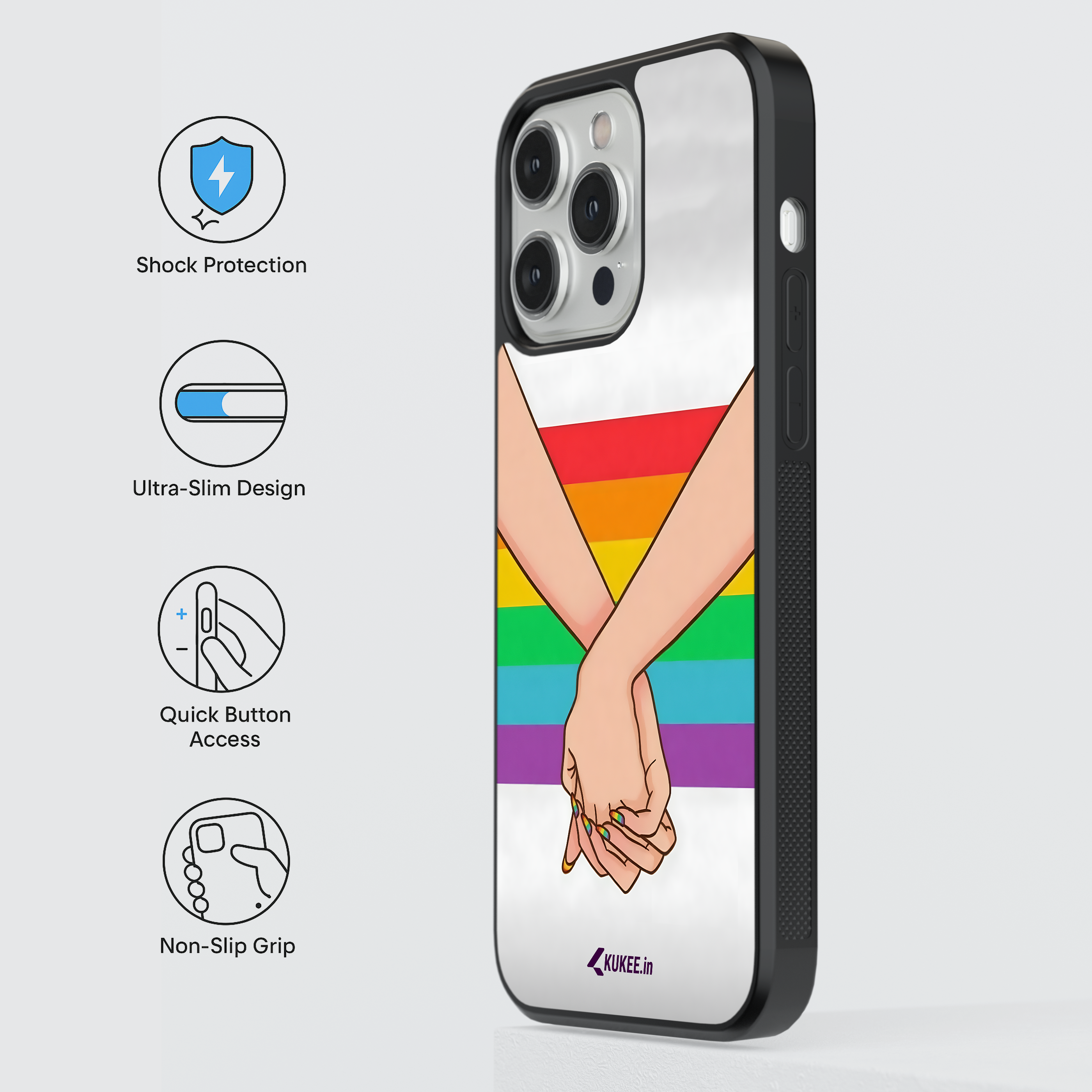Holding Hands Rainbow Pride Mobile Case - Love and Connection