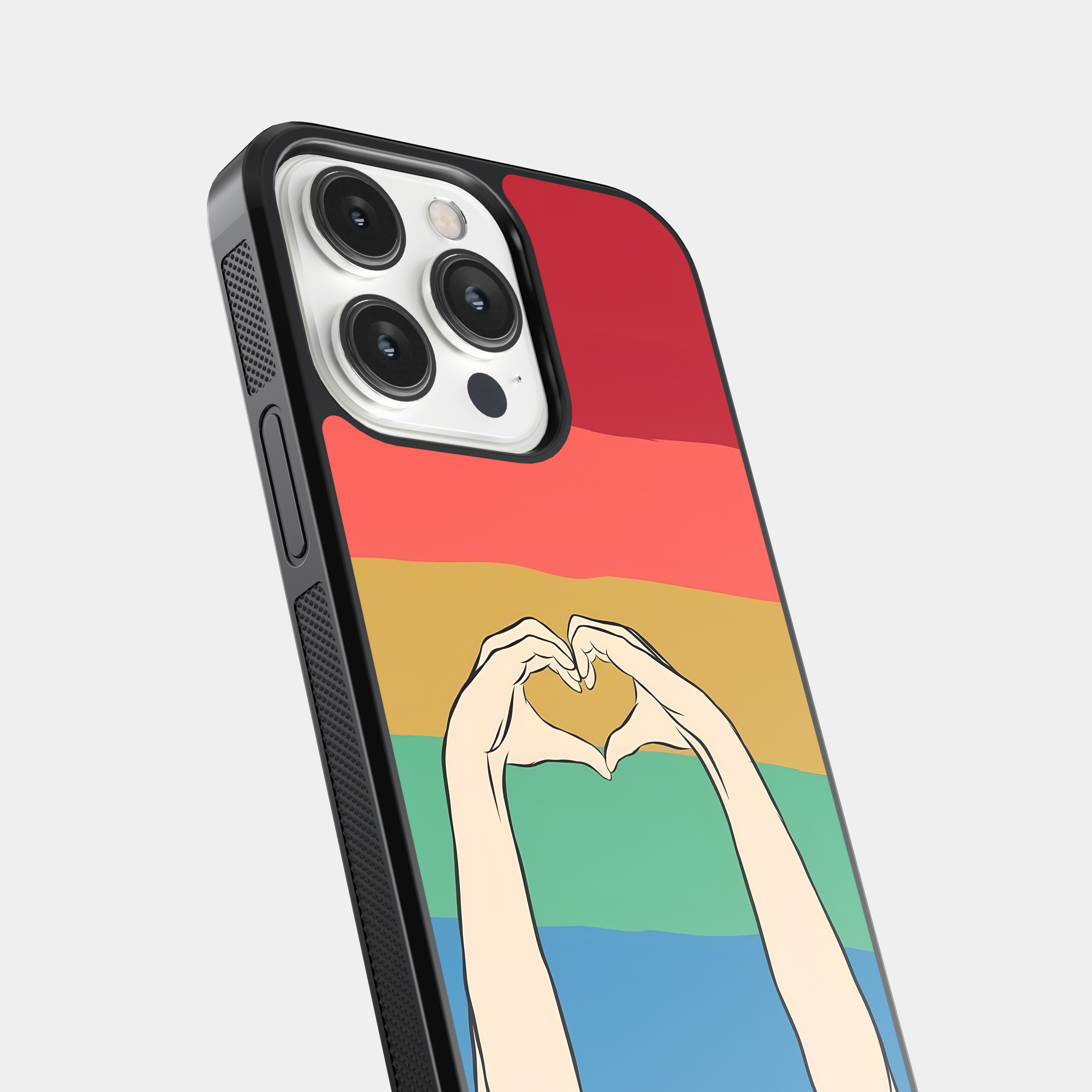 Rainbow Heart Hands Mobile Case - LGBTQ+ Love Symbol
