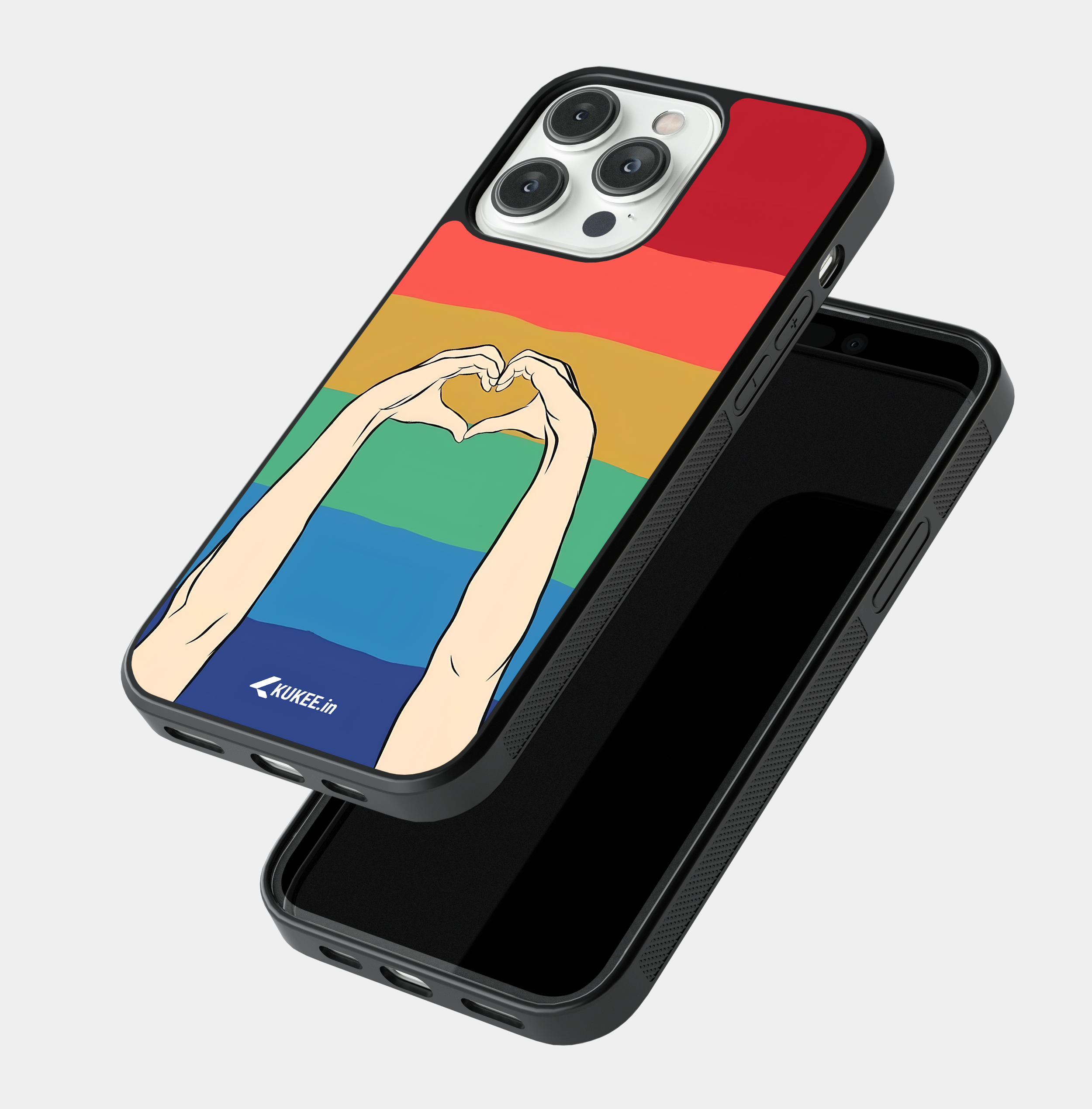 Rainbow Heart Hands Mobile Case - LGBTQ+ Love Symbol
