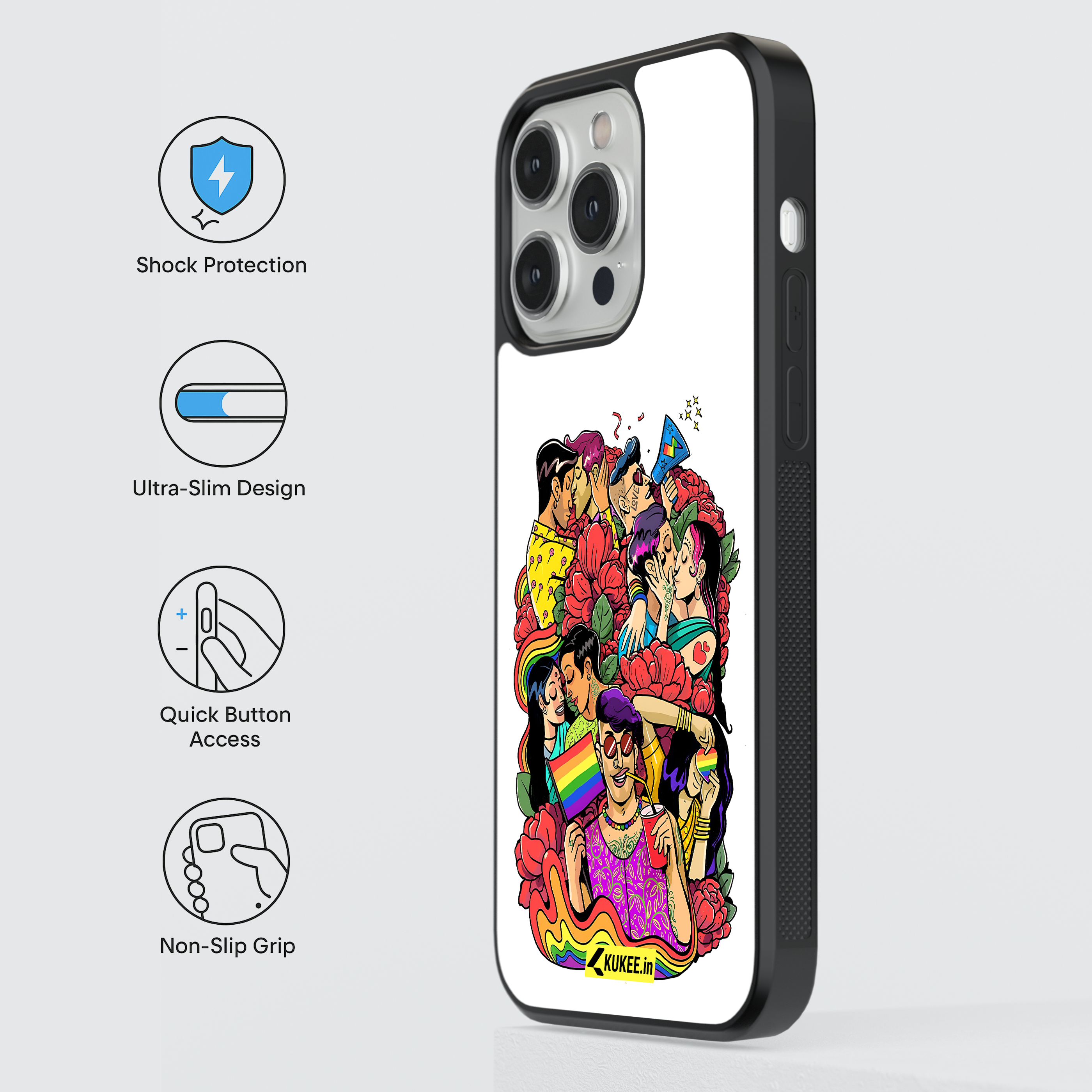 Pride Month Couples and Rainbows Mobile Cover - Love Wins