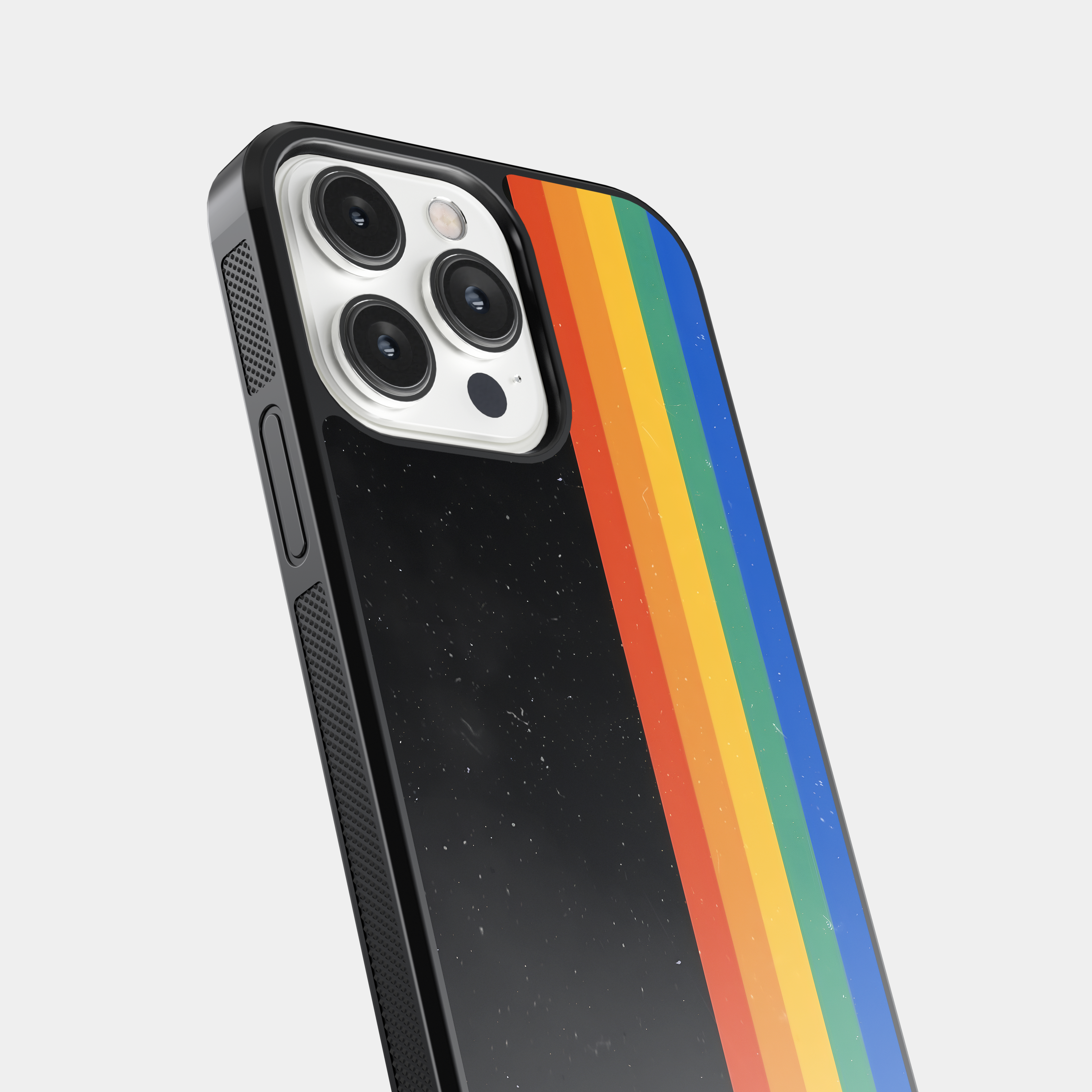 Dark Background Rainbow Mobile Cover - Groovy Colorful Stripes
