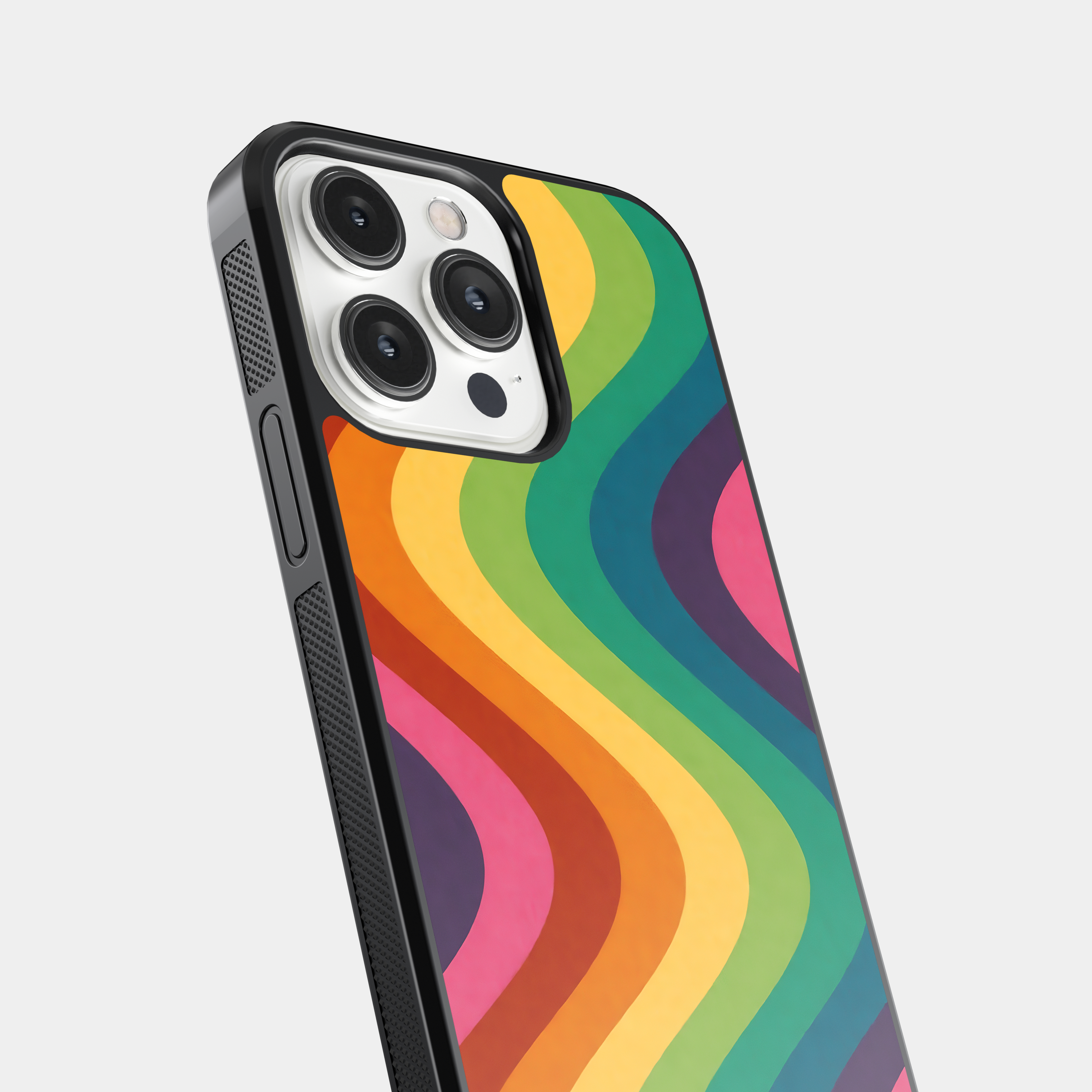 Wavy Rainbow Stripes Mobile Case - Colorful Abstract Pattern