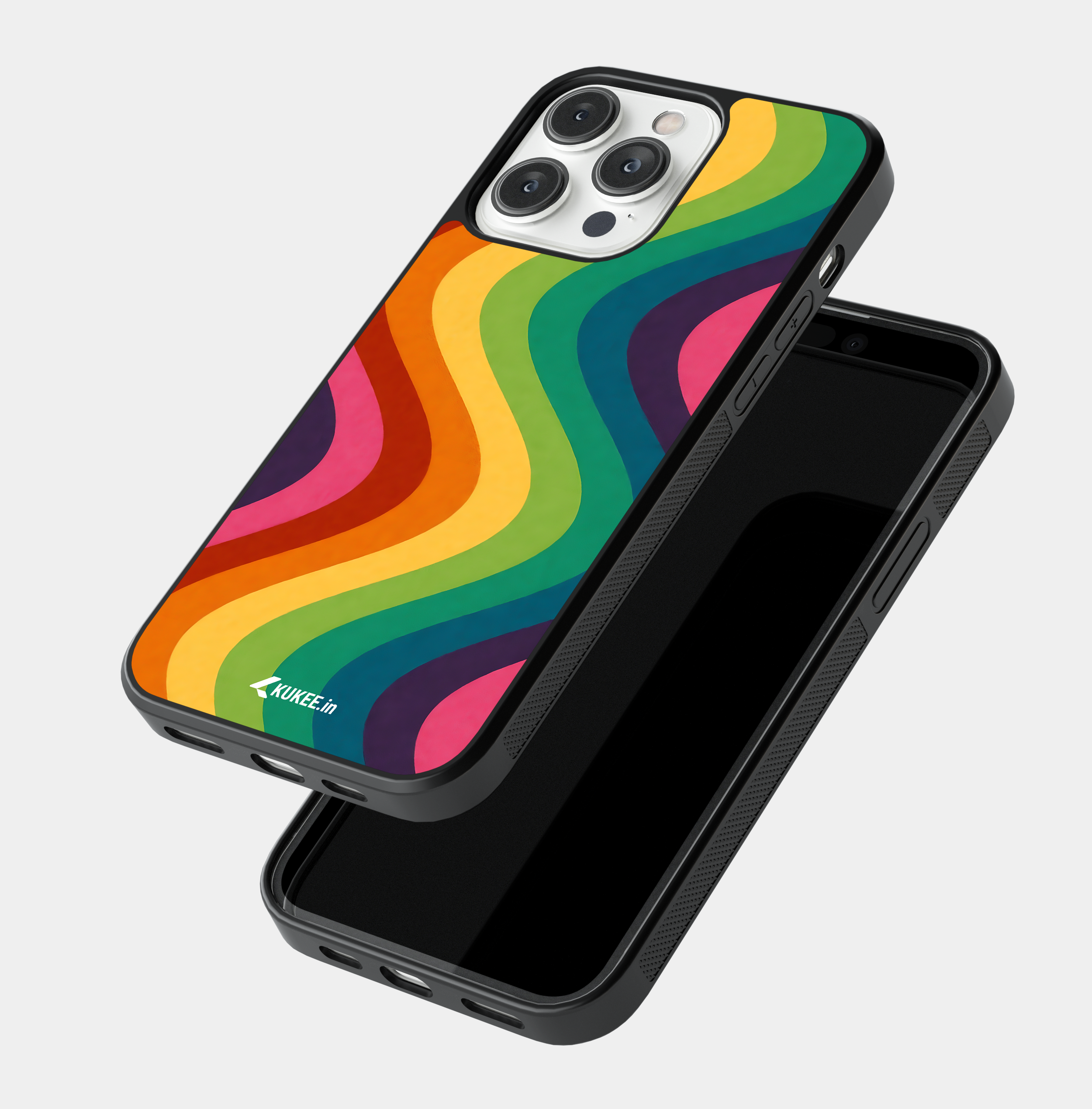 Wavy Rainbow Stripes Mobile Case - Colorful Abstract Pattern