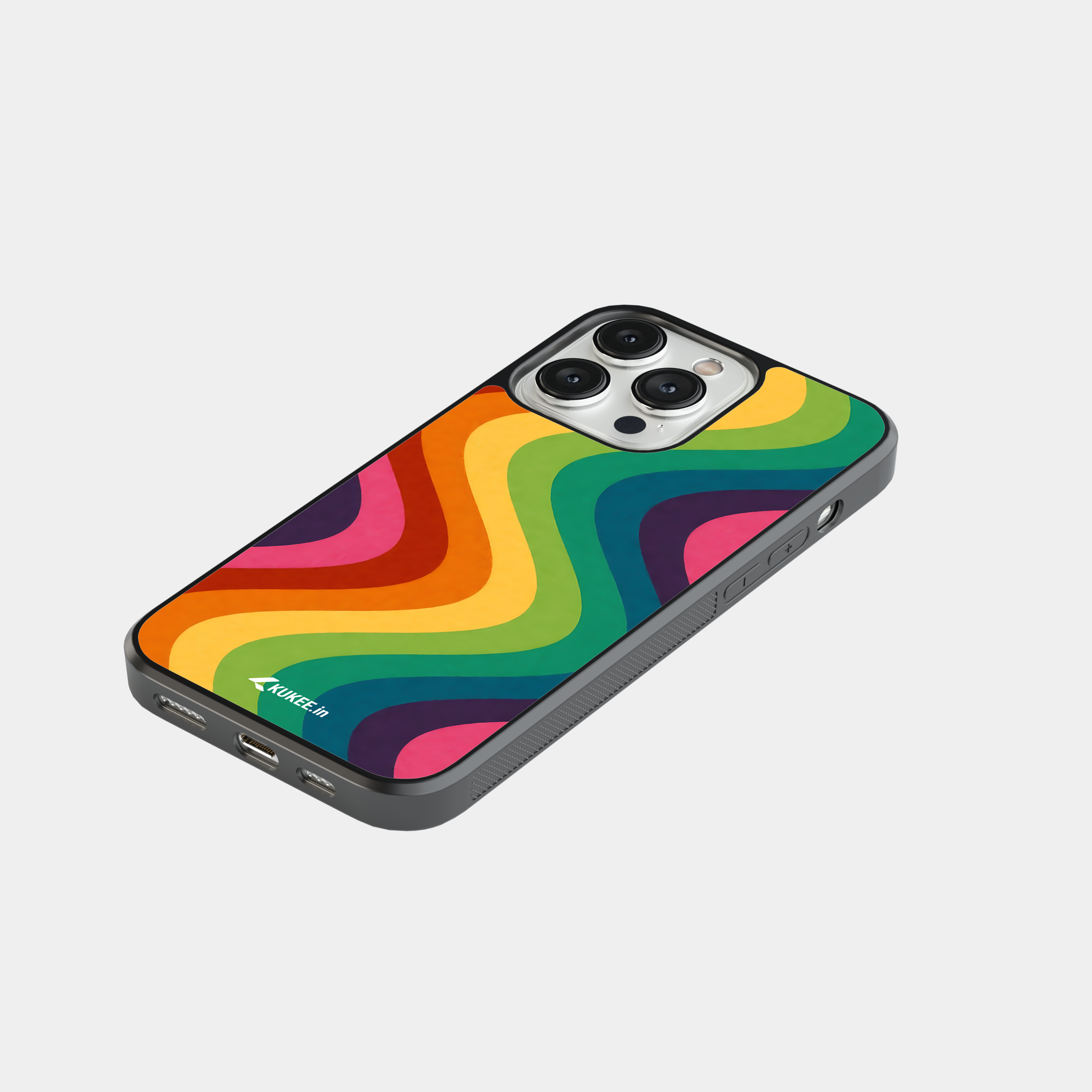 Wavy Rainbow Stripes Mobile Case - Colorful Abstract Pattern