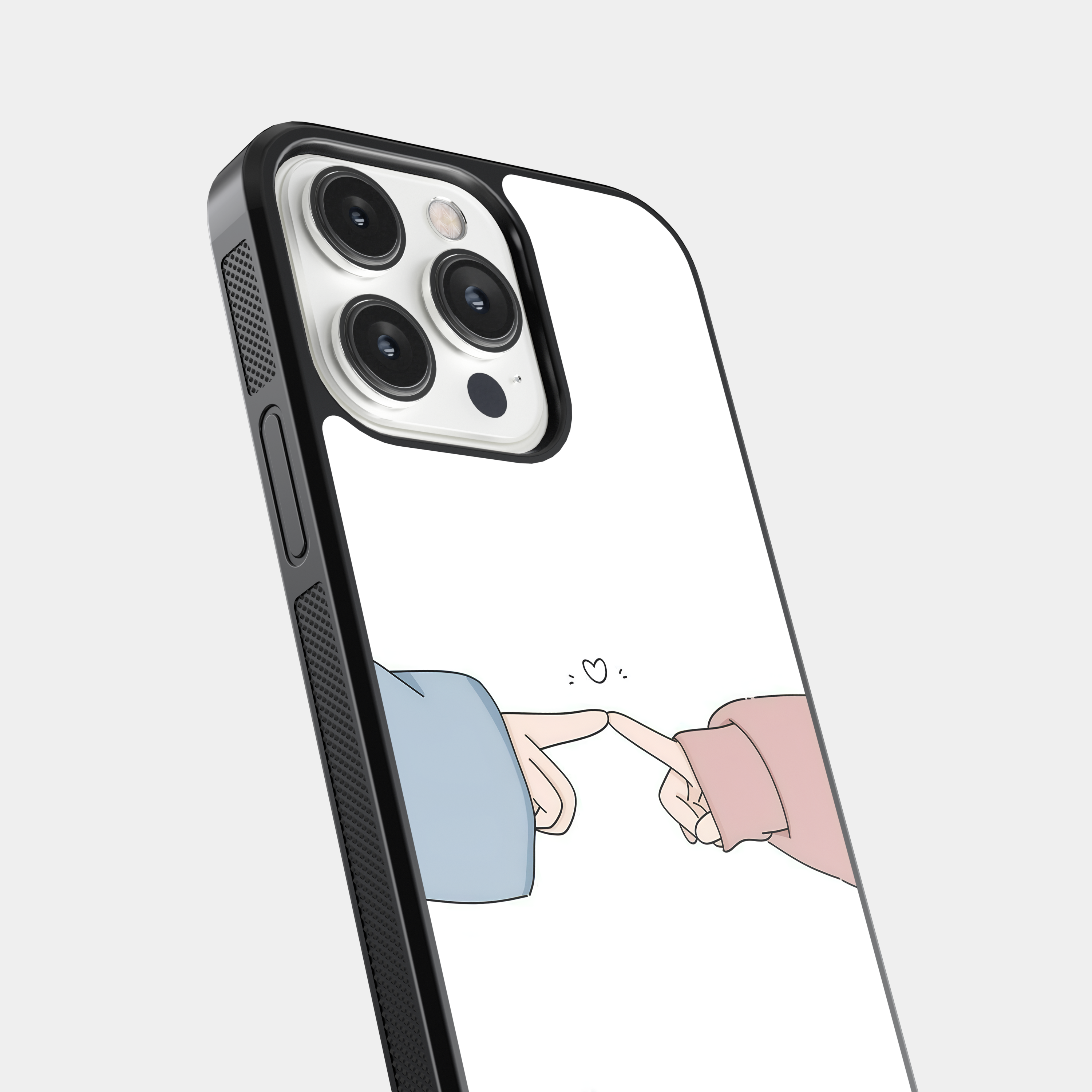 Touching Fingers Heart Mobile Case - Simple Love Connection