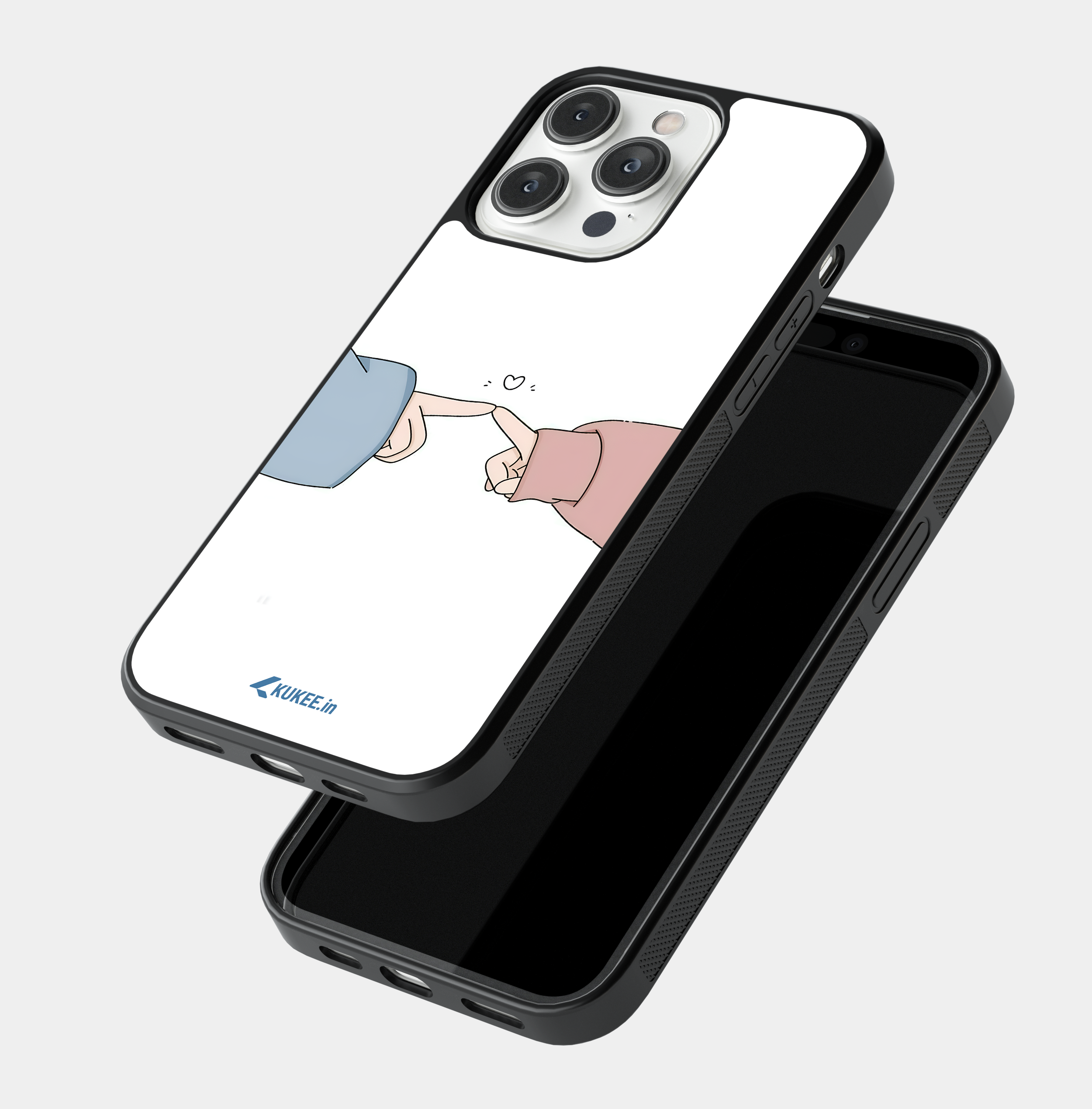 Touching Fingers Heart Mobile Case - Simple Love Connection