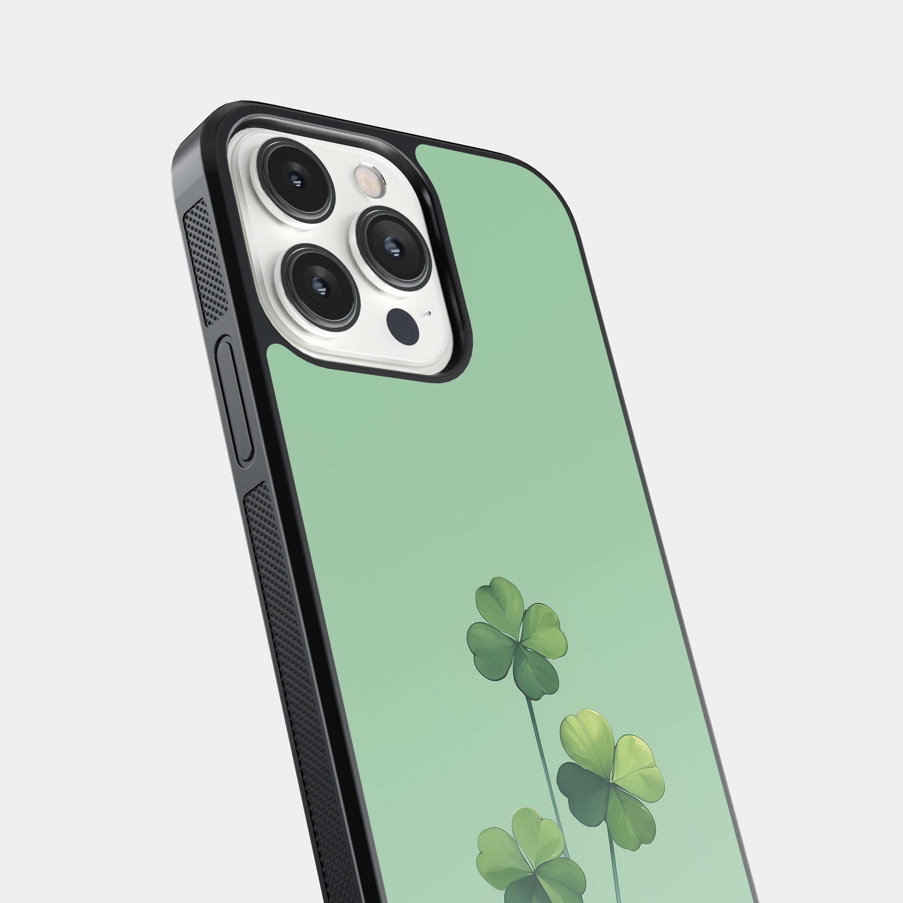 Good Luck -  Three Clover Mobile Cover - Minimalist Nature Art