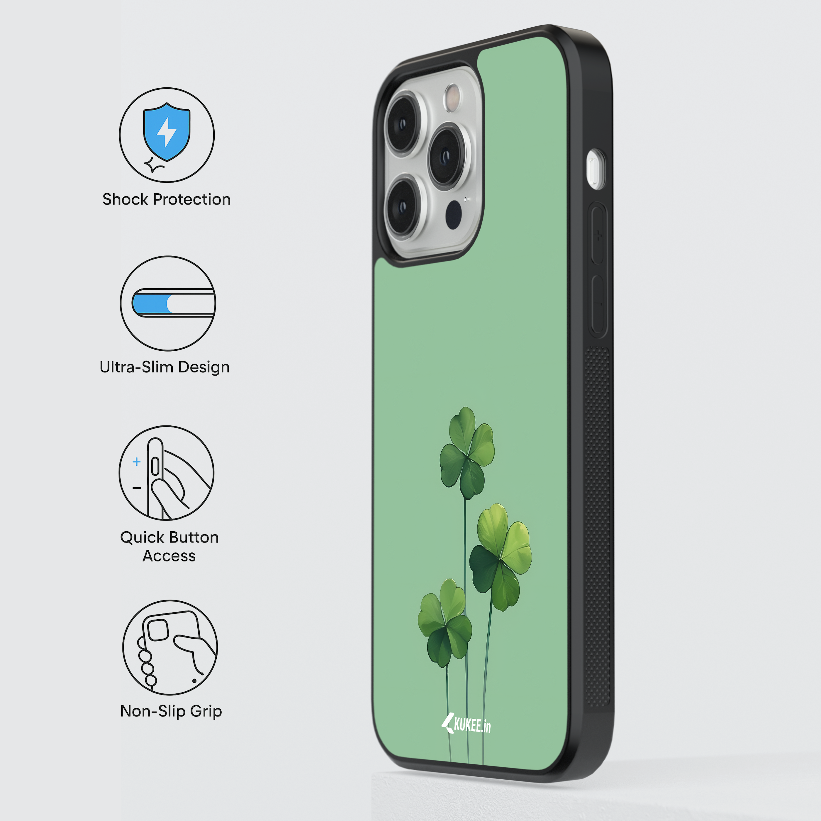 Good Luck -  Three Clover Mobile Cover - Minimalist Nature Art