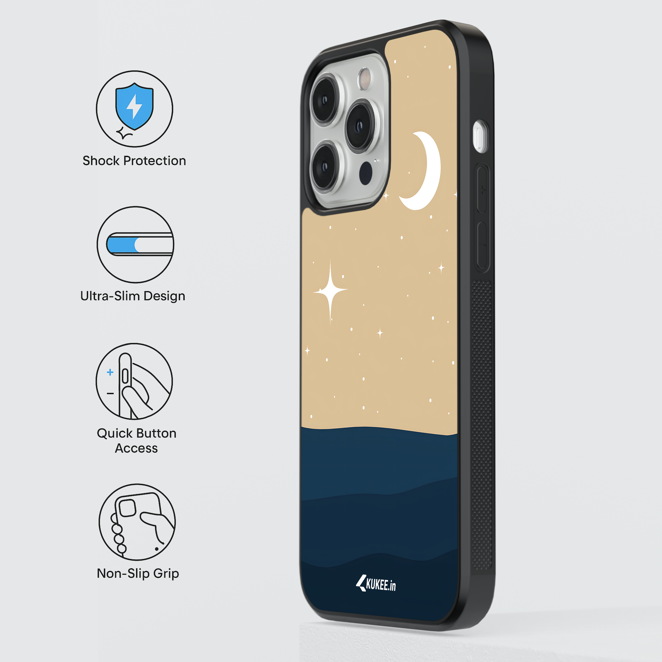 Elegant Celestial Mobile Cover - Simple Moon Art