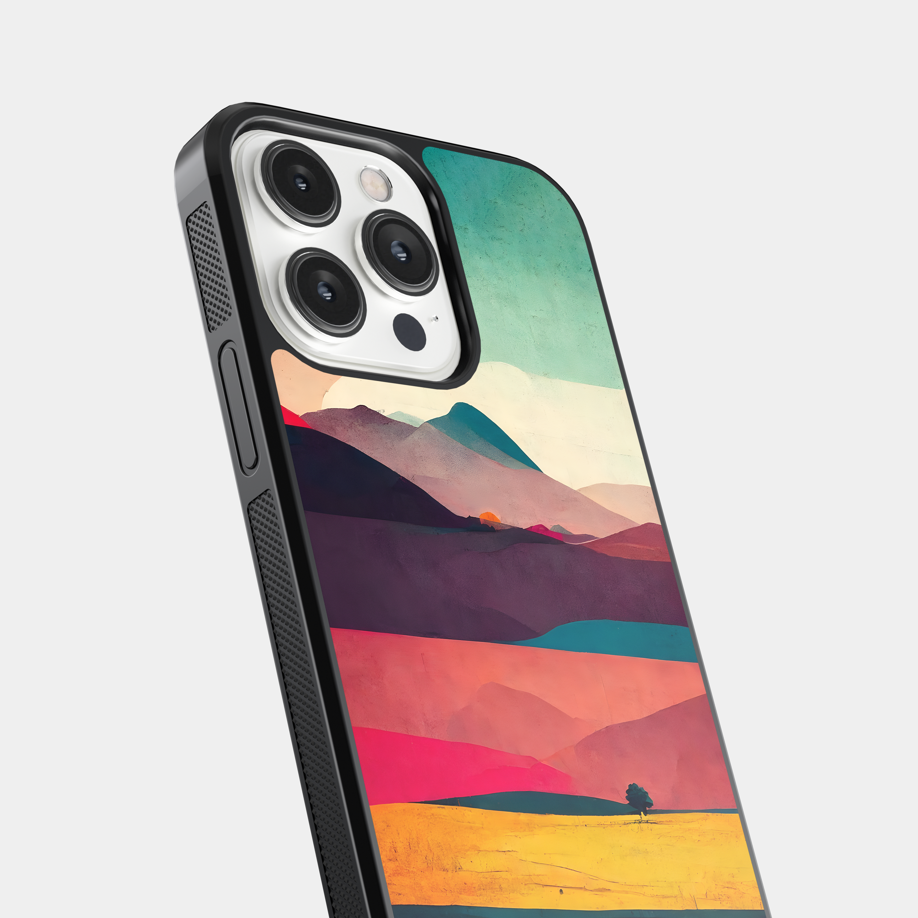 Vibrant Landscape Mobile Cover - Artistic Hills and Fields Design