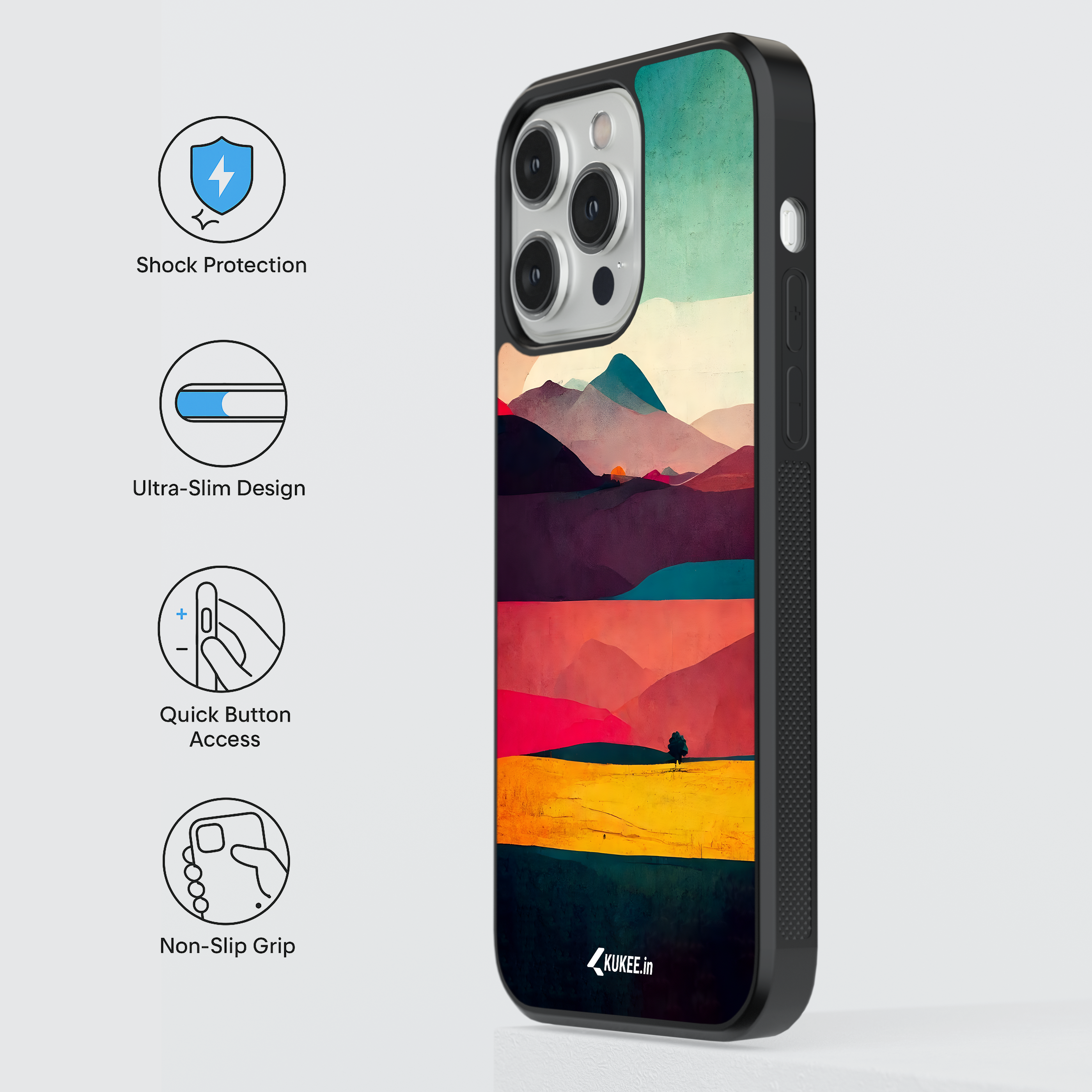 Vibrant Landscape Mobile Cover - Artistic Hills and Fields Design